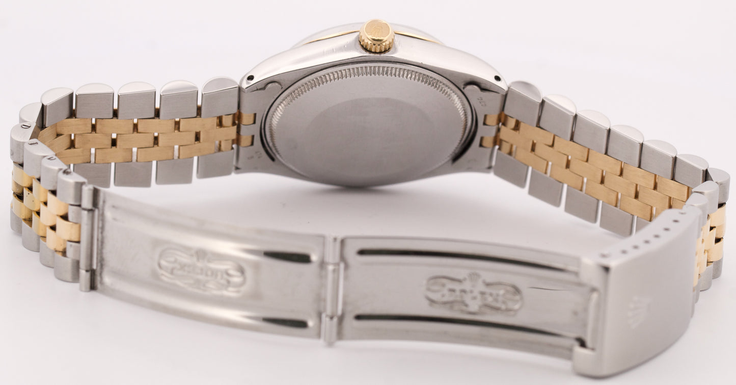VINTAGE 1969 Rolex Oyster Perpetual 34mm SILVER 18K Steel Fluted JUBILEE 1005