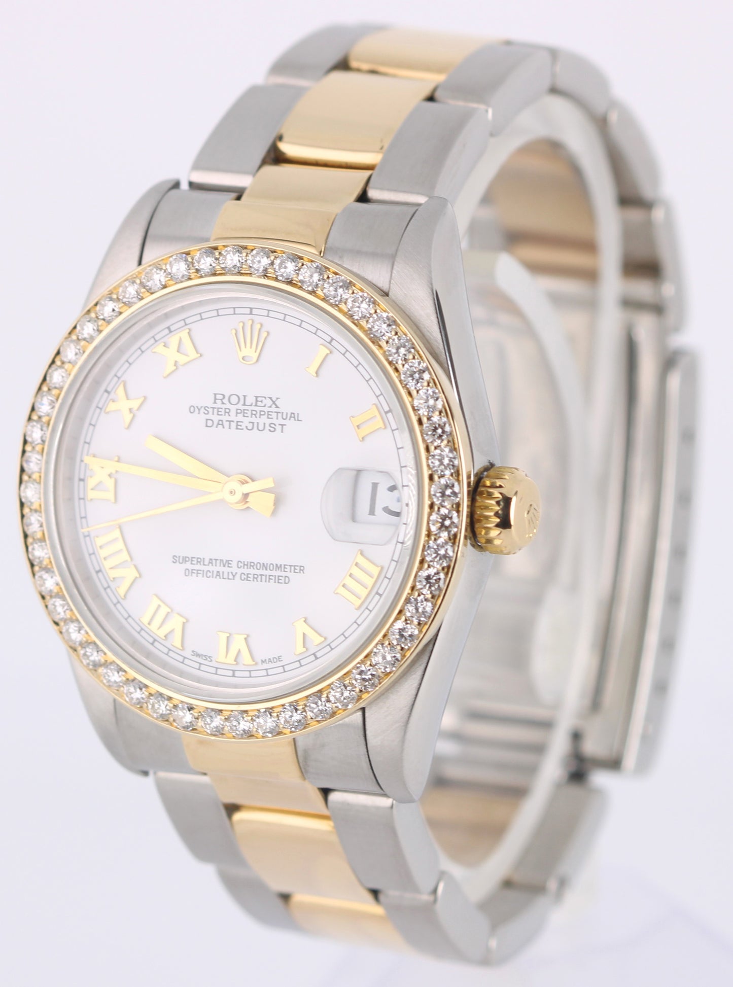 Rolex Datejust 31 Two-Tone 18k Gold Steel DIAMOND White Roman 78273 Watch