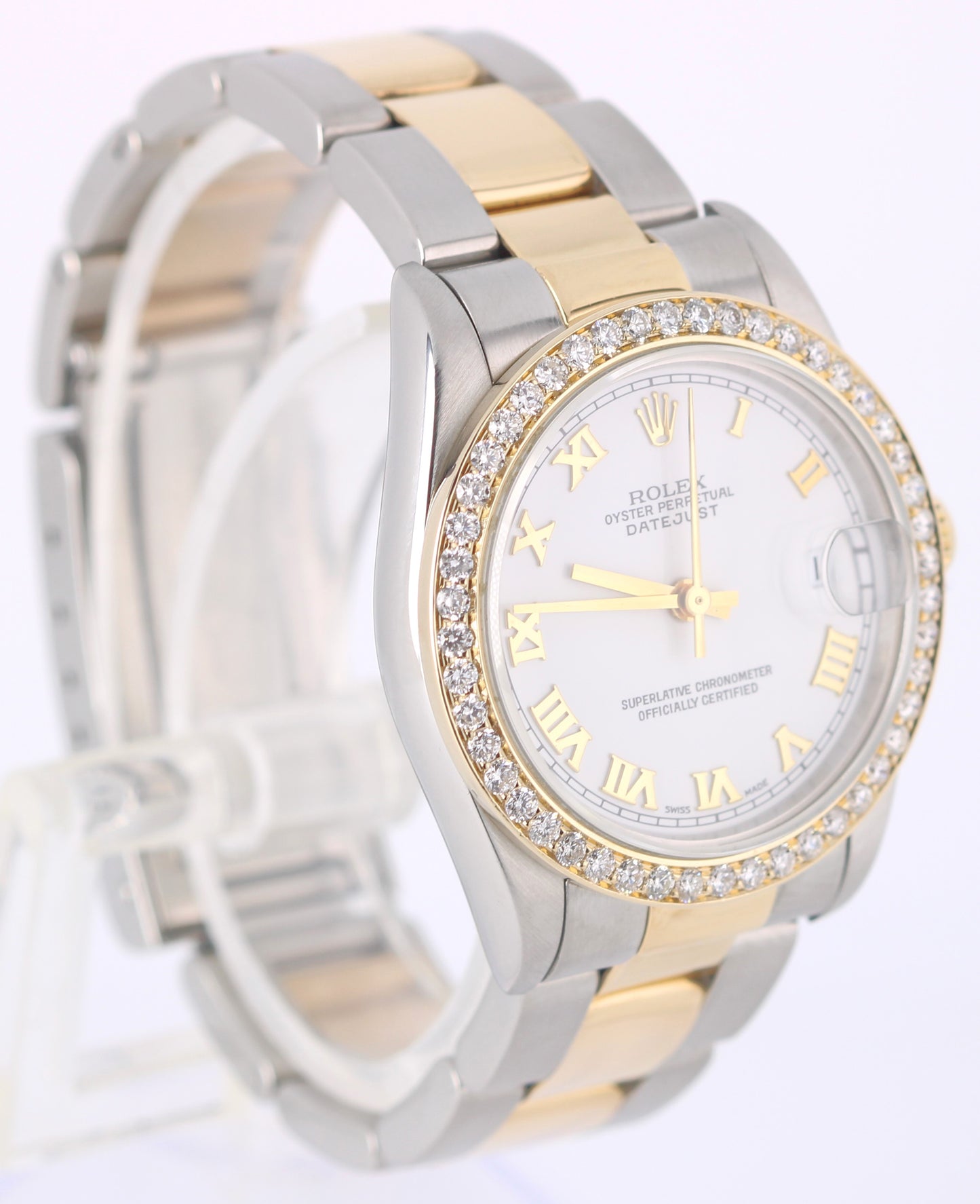 Rolex Datejust 31 Two-Tone 18k Gold Steel DIAMOND White Roman 78273 Watch