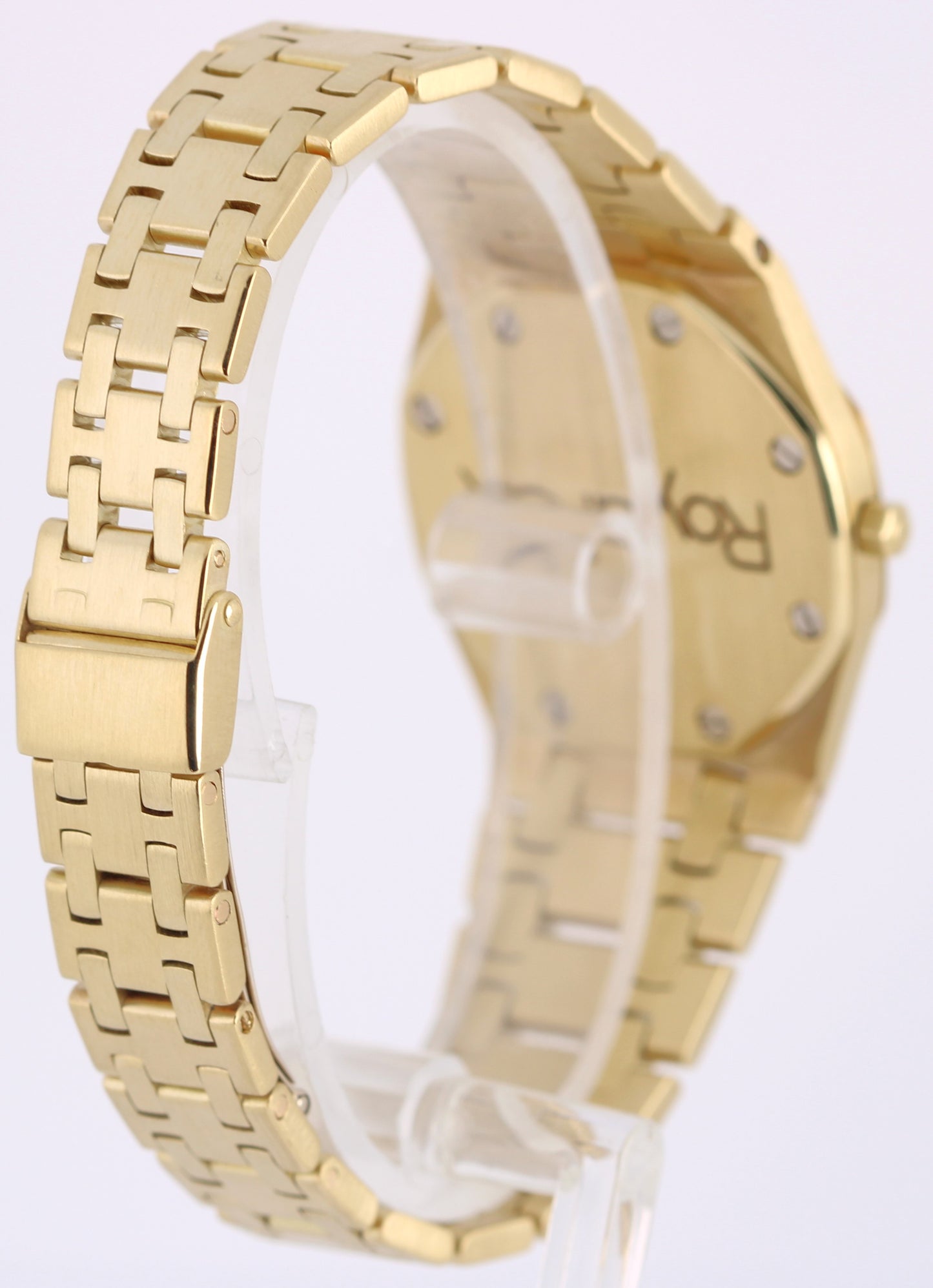 Audemars Piguet Royal Oak Quartz 18k Gold Gray Petite Tapisserie 30mm 56173BA