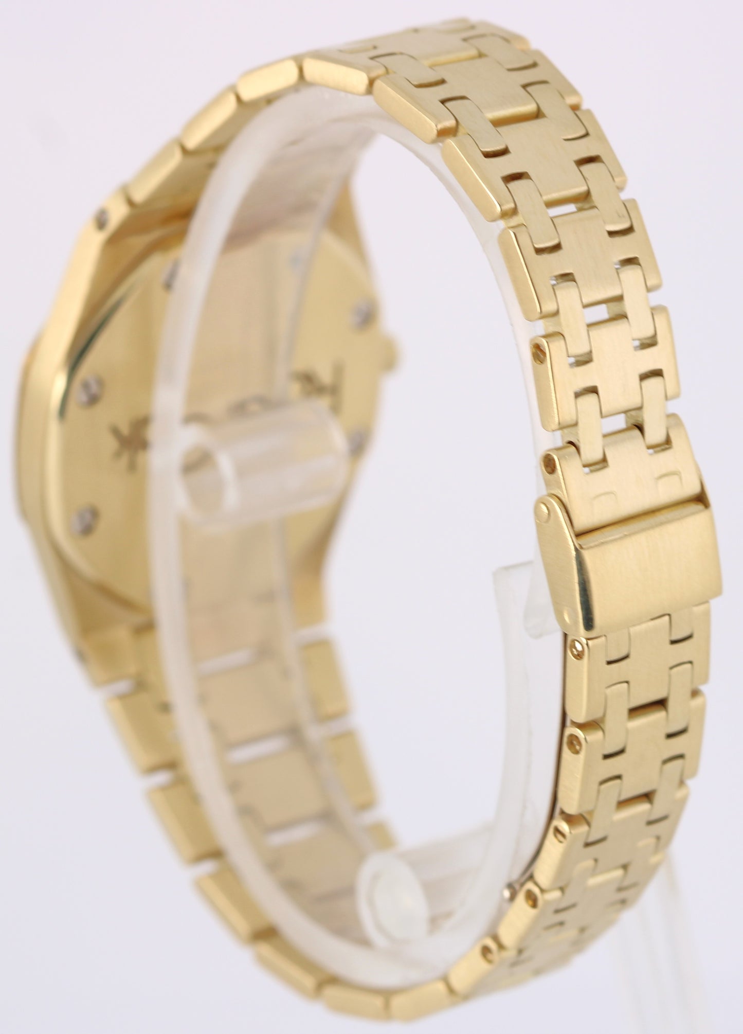 Audemars Piguet Royal Oak Quartz 18k Gold Gray Petite Tapisserie 30mm 56173BA