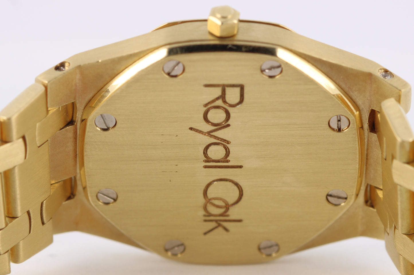 Audemars Piguet Royal Oak Quartz 18k Gold Gray Petite Tapisserie 30mm 56173BA