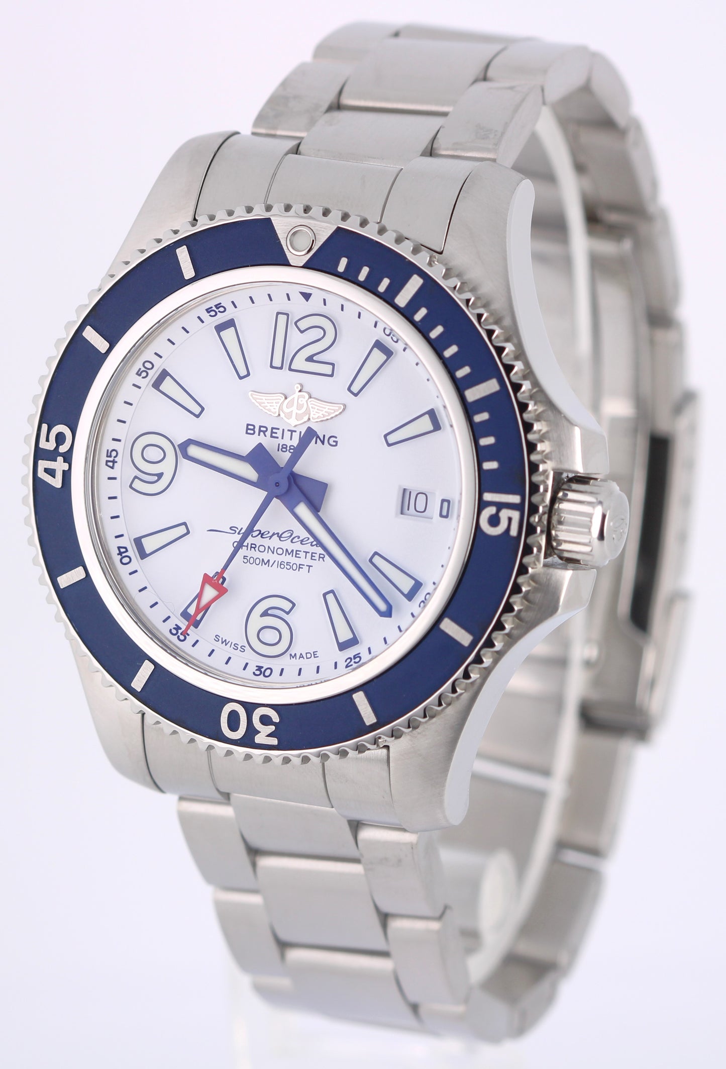 Breitling Superocean Stainless Steel Blue White 42mm A17366 Automatic Watch BOX