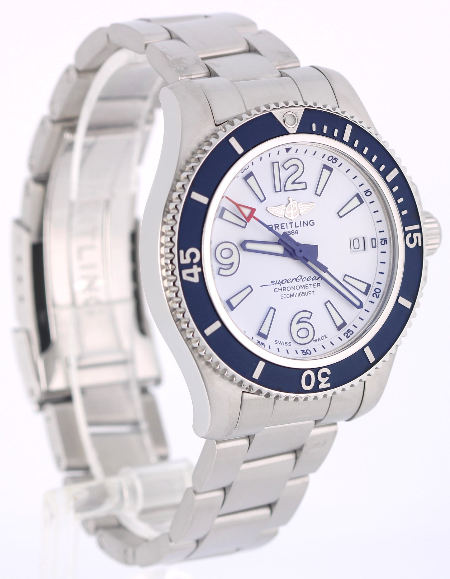 Breitling Superocean Stainless Steel Blue White 42mm A17366 Automatic Watch BOX