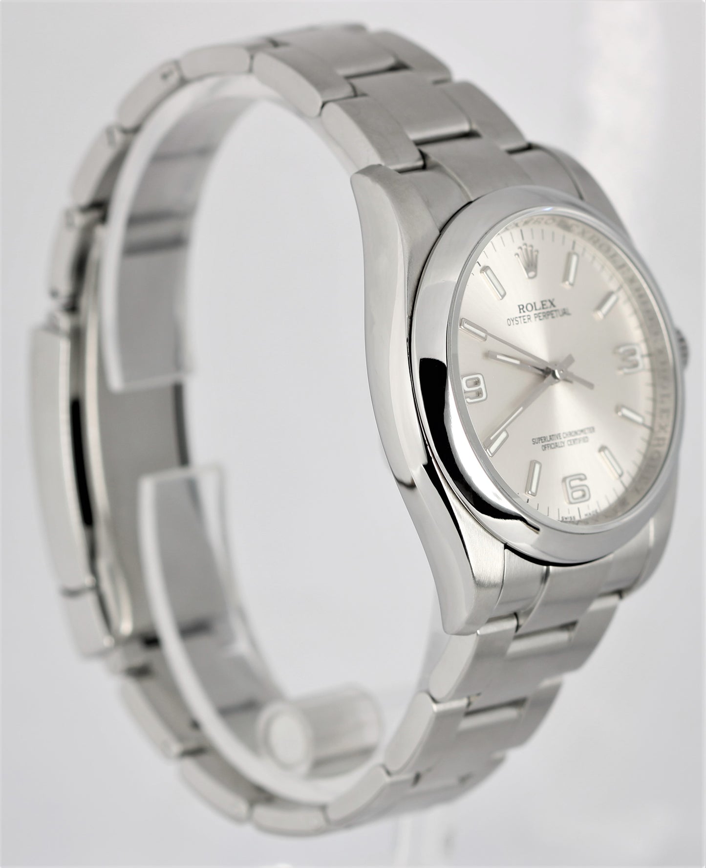 Rolex Oyster Perpetual Stainless Steel Silver '3-6-9 Stick' 36mm 116000 Watch