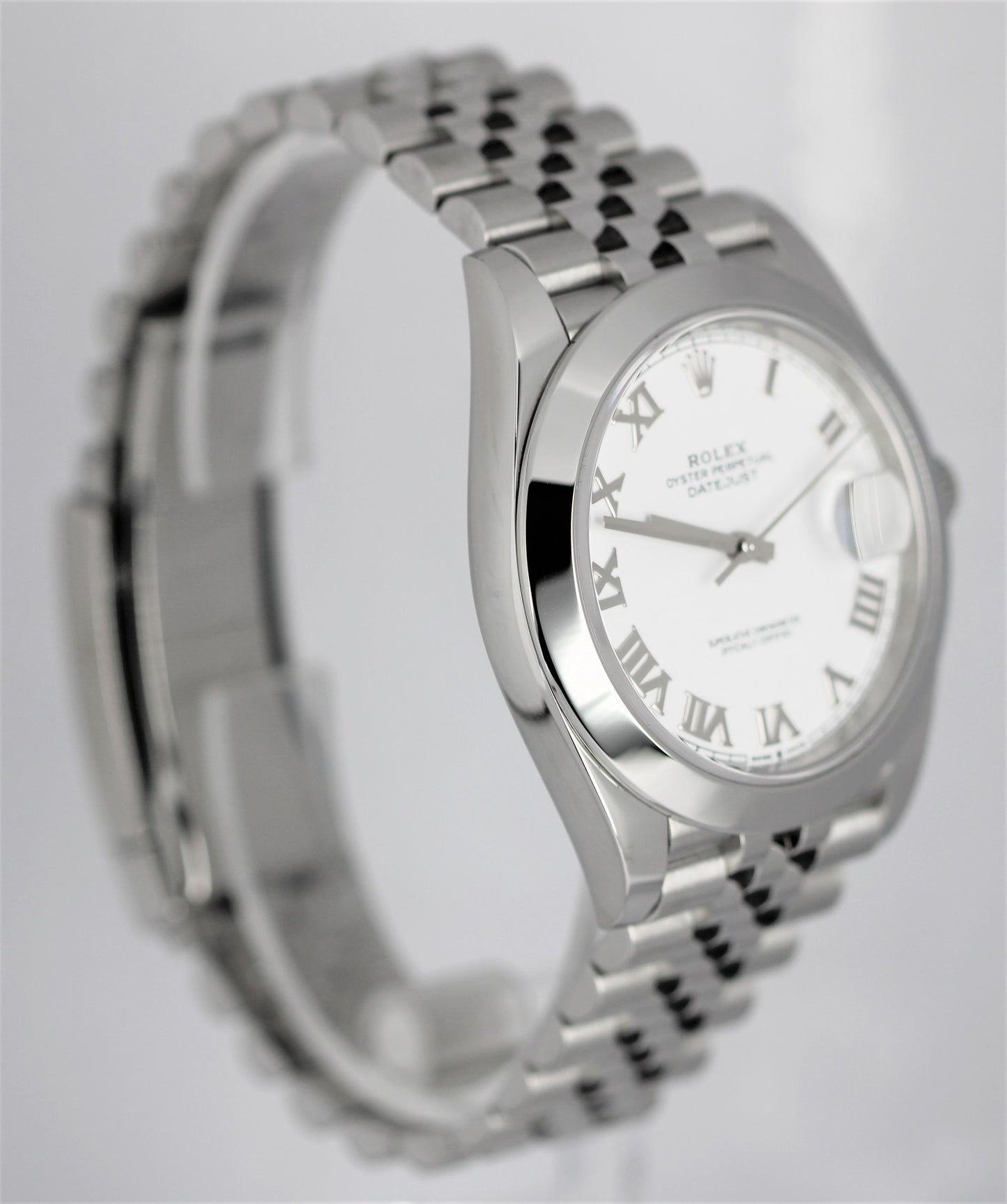 FEB 2023 Rolex DateJust 41 White Roman Stainless Jubilee 126300 Watch B&P