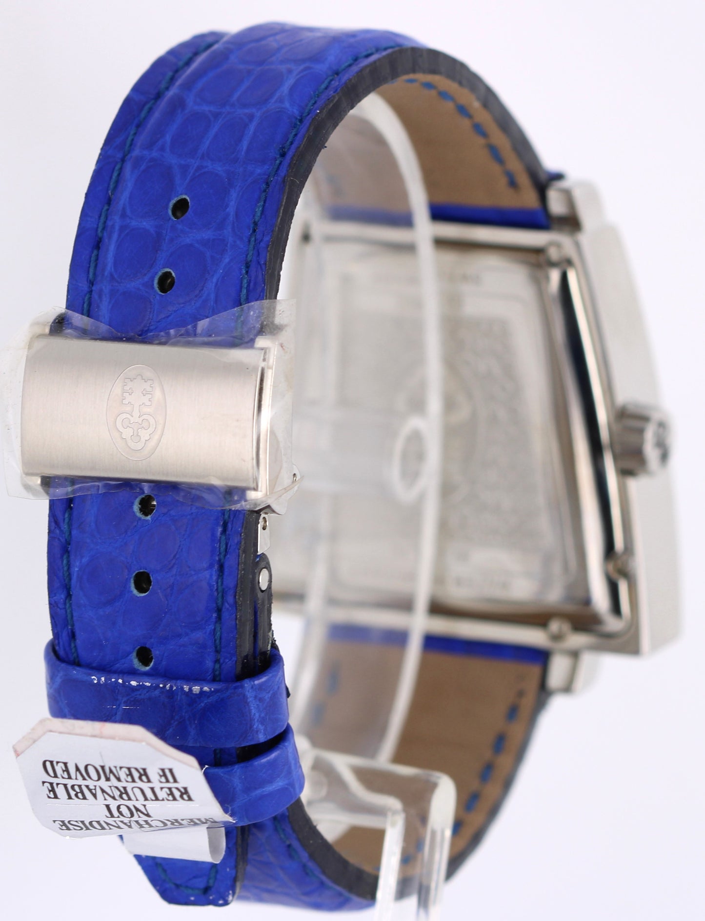 Corum Trapeze LIMITED EDITION Silver Blue Roman Numeral 39mm 82.404.20 Watch BOX