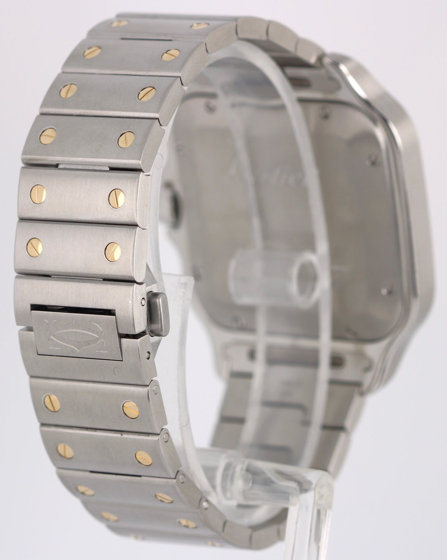 Cartier Santos Two-Tone 18k Yellow Gold Steel White Roman 39.8mm 4072 Watch