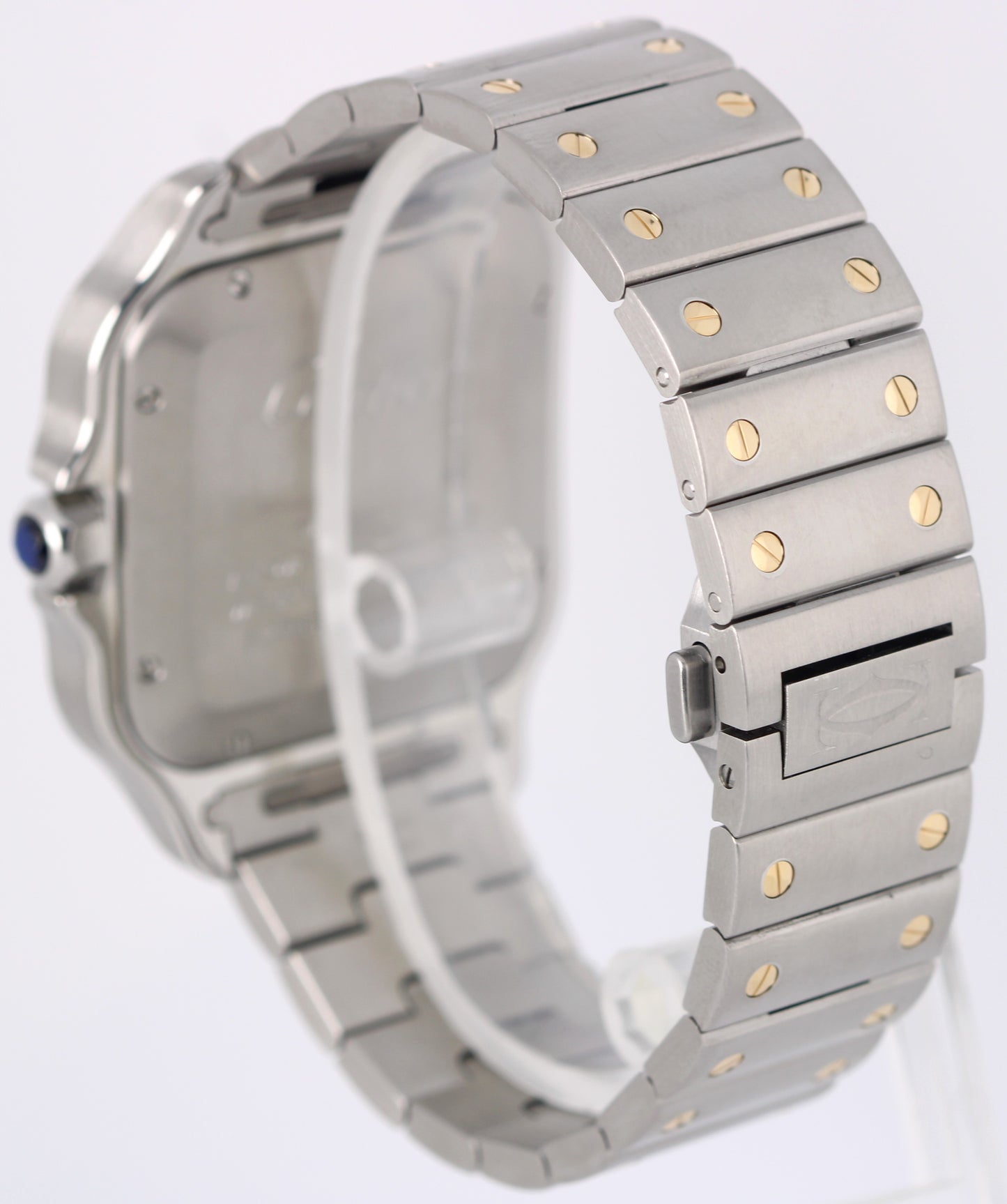 Cartier Santos Two-Tone 18k Yellow Gold Steel White Roman 39.8mm 4072 Watch