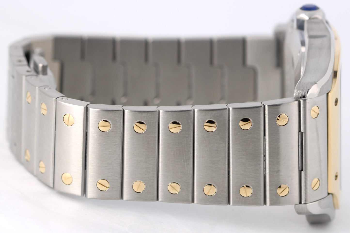 Cartier Santos Two-Tone 18k Yellow Gold Steel White Roman 39.8mm 4072 Watch