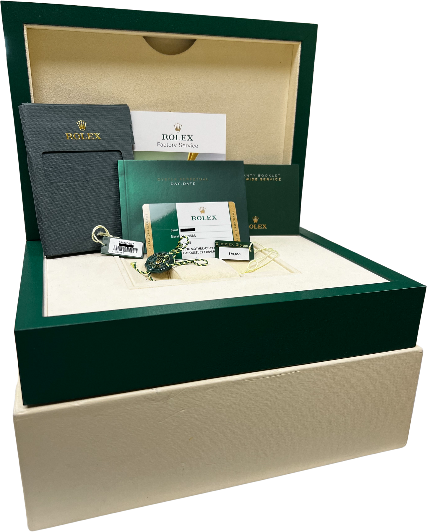 MINT Rolex Day-Date President DIAMOND CAROUSEL 36mm Rose Gold Watch 118395BR B+P