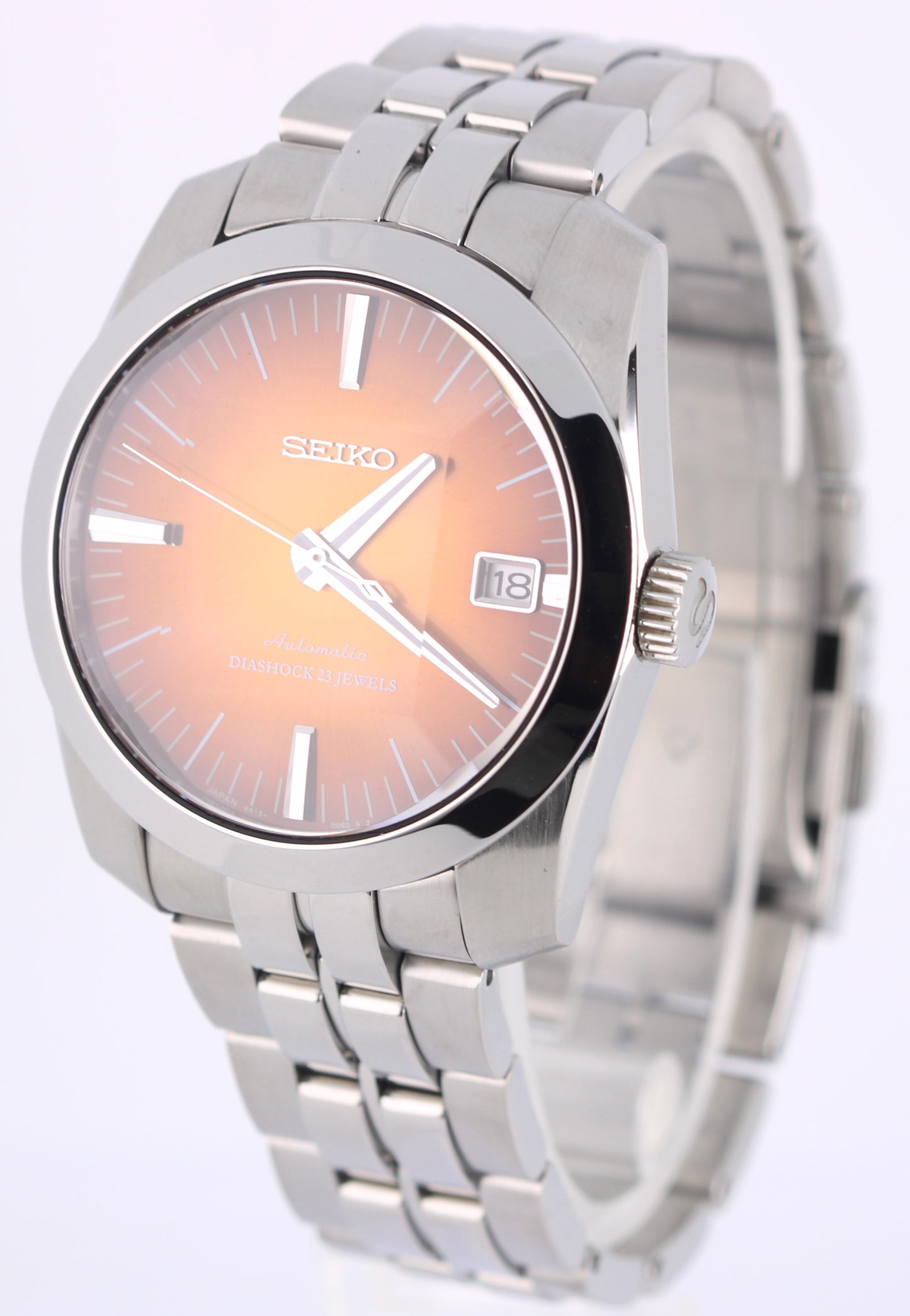 Seiko SARB005 Orange Sunburst Faceted Crystal 39mm Steel 6R15-00D0 Watch