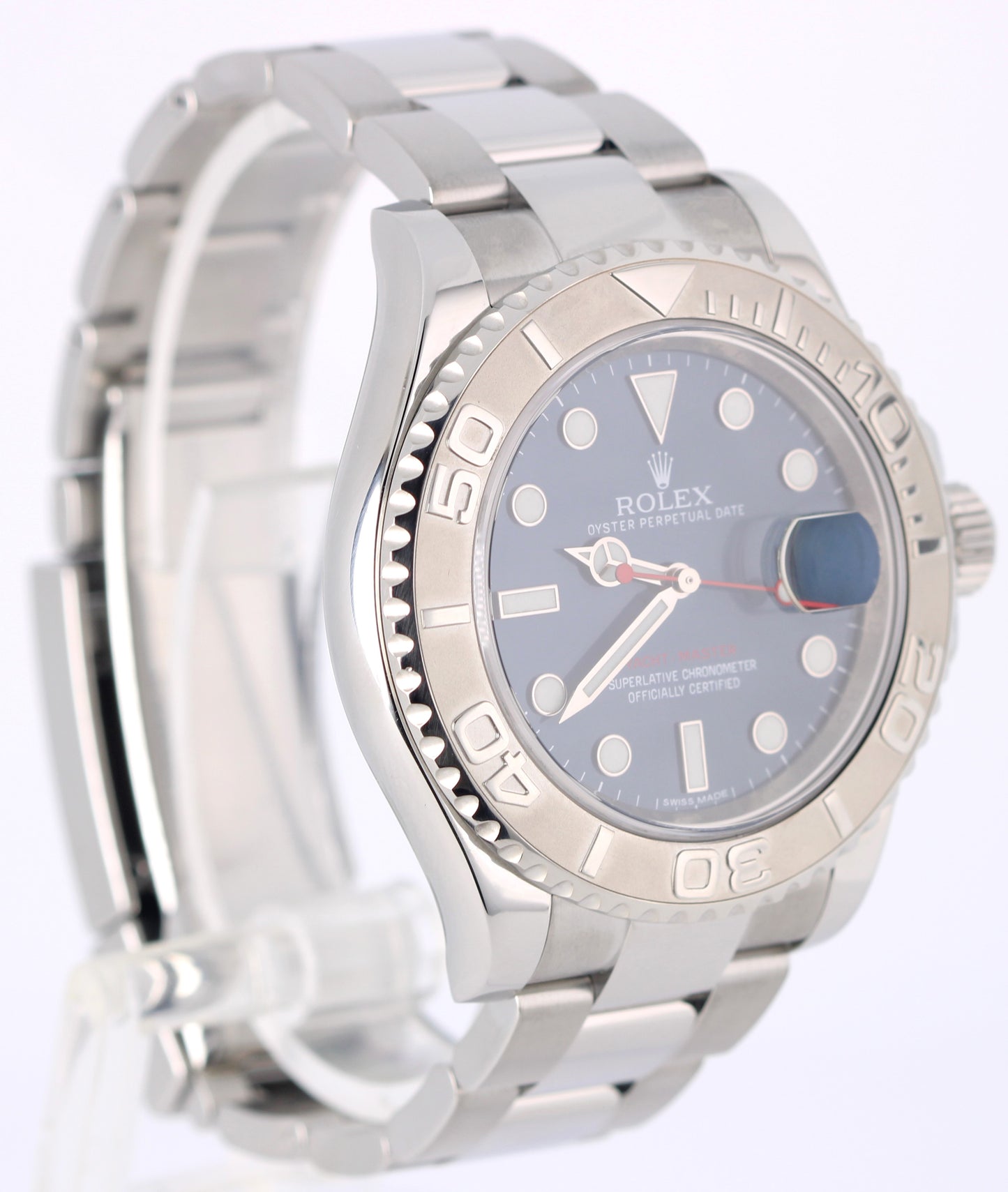 2013 PAPERS Rolex Yacht-Master Platinum Steel Blue 40mm 116622 Watch BOX