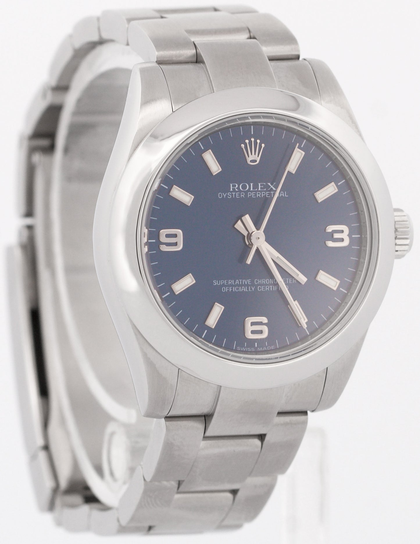 MINT Ladies Rolex Oyster Perpetual 31 BLUE Stainless Steel 31mm 177200 BOX