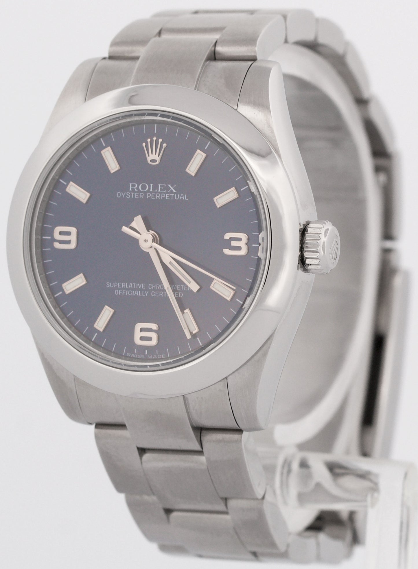 MINT Ladies Rolex Oyster Perpetual 31 BLUE Stainless Steel 31mm 177200 BOX