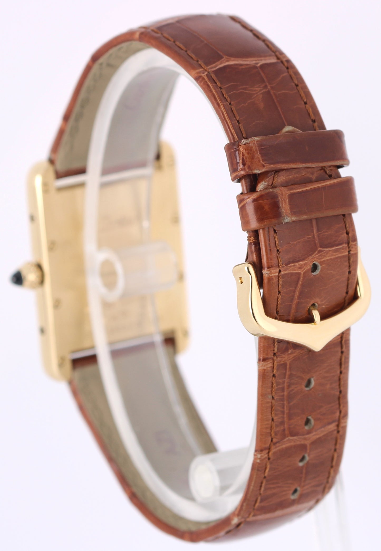 Cartier Tank Louis 18k Yellow Gold Silver Roman Numeral 25mm Quartz 2441 Watch