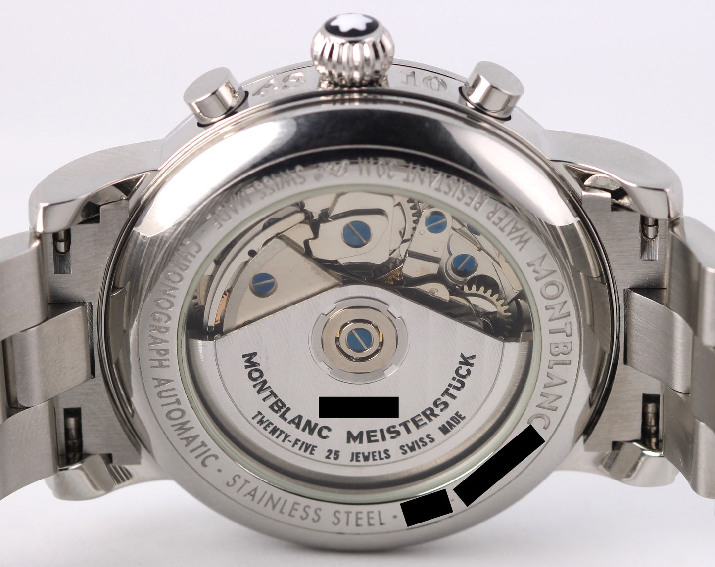 Montblanc Star Meisterstuck Day Date Chronograph Silver 38mm 7016 Watch BOX