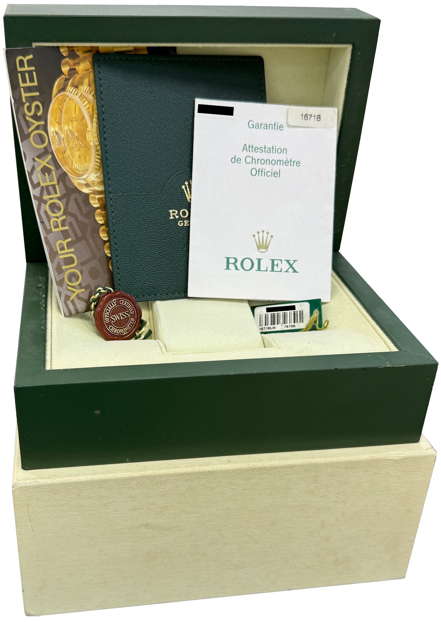 PAPERS Rolex GMT-Master II Black 40mm 18K Yellow Gold Oyster Watch 16718 BOX