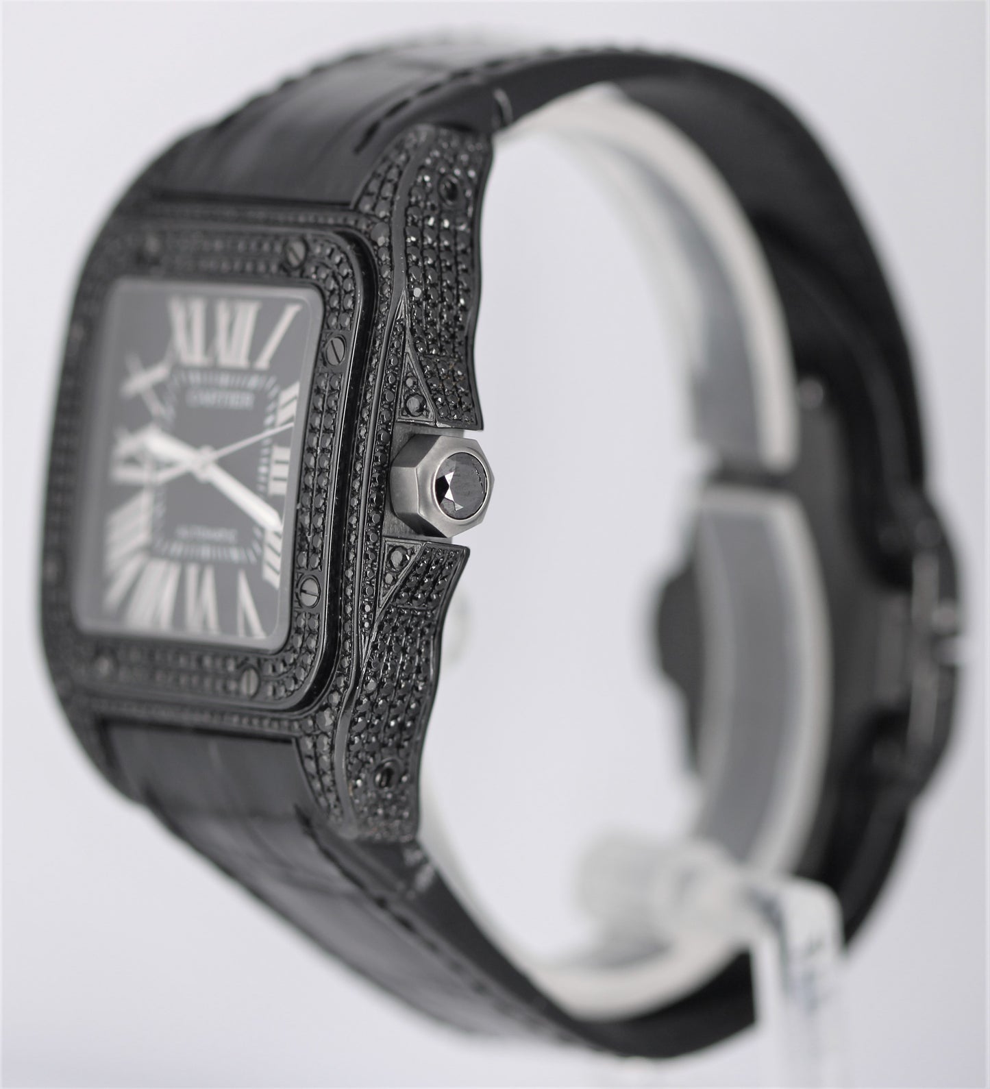 Cartier Santos 100 XL LTD Manager 2009 Titanium Gemstone Black 38mm 2656 Watch