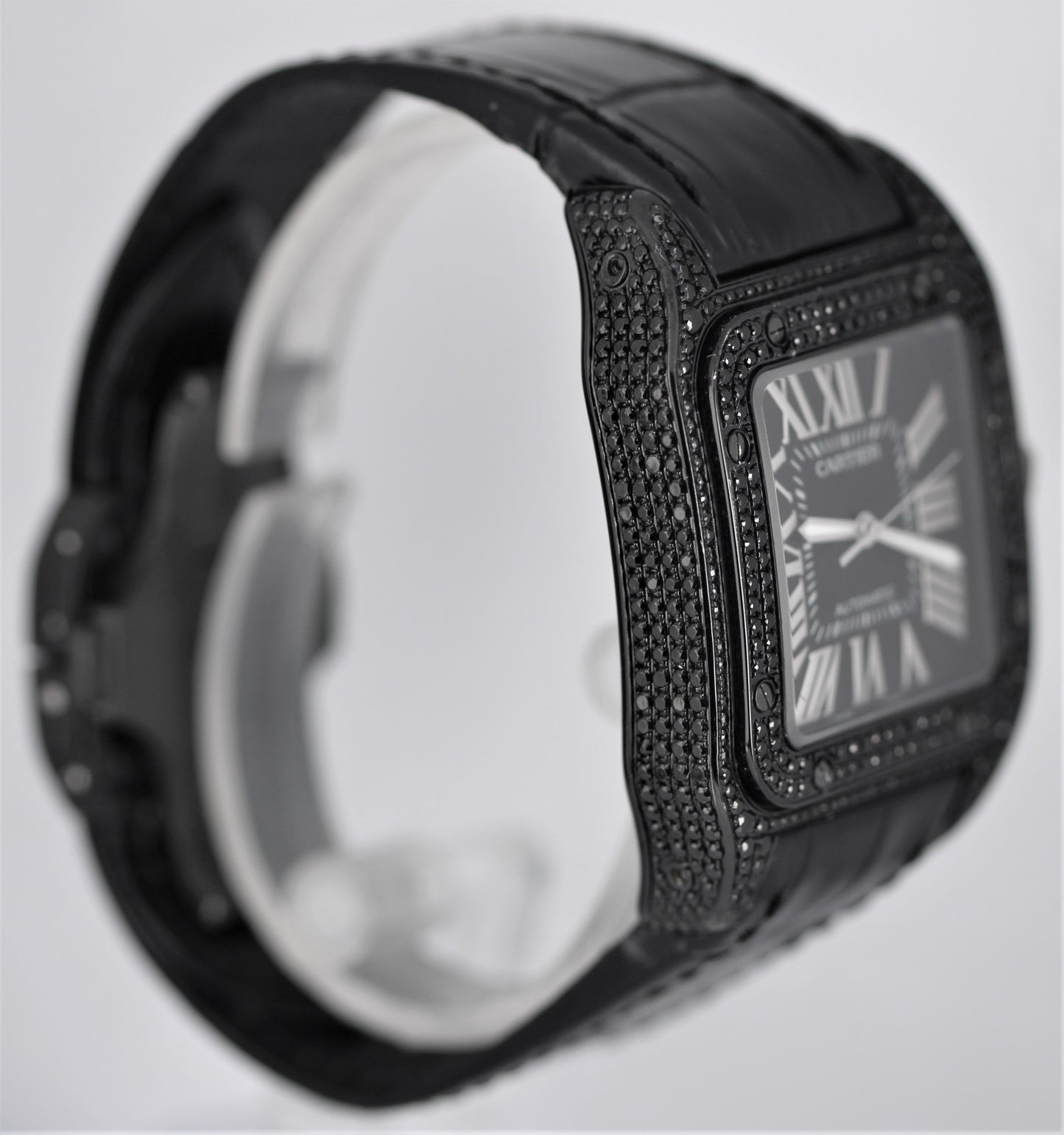 Cartier Santos 100 XL LTD Manager 2009 Titanium Gemstone Black 38mm 2656 Watch