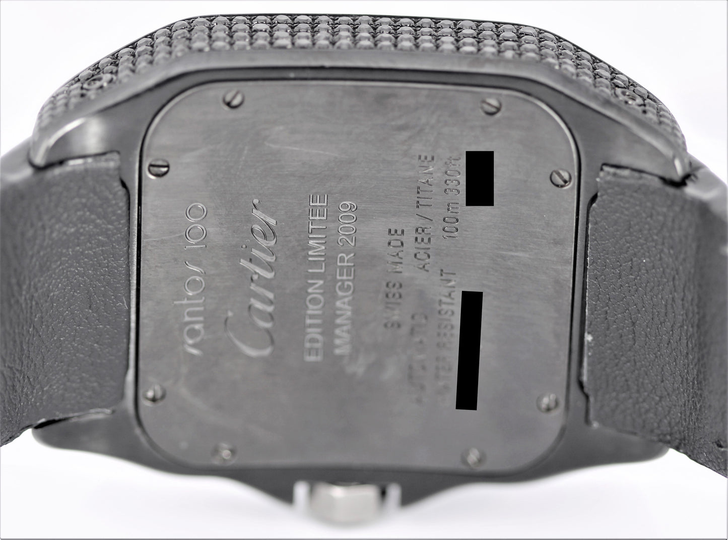 Cartier Santos 100 XL LTD Manager 2009 Titanium Gemstone Black 38mm 2656 Watch