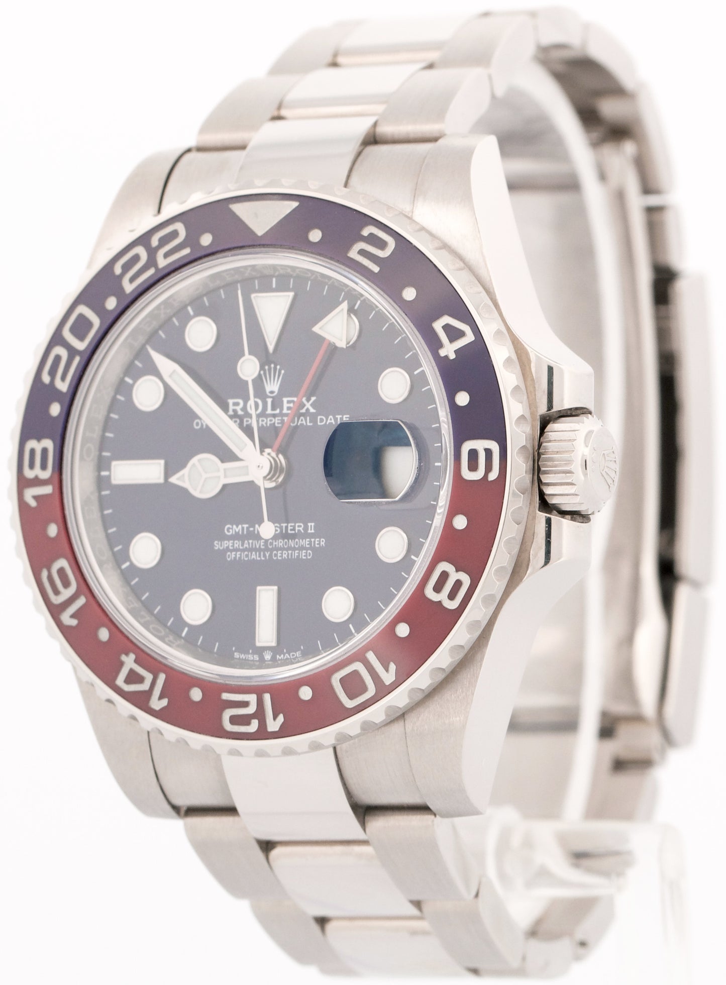 2022 PAPERS Rolex GMT-Master II PEPSI Red Blue 18K White Gold 126719 BLRO BOX