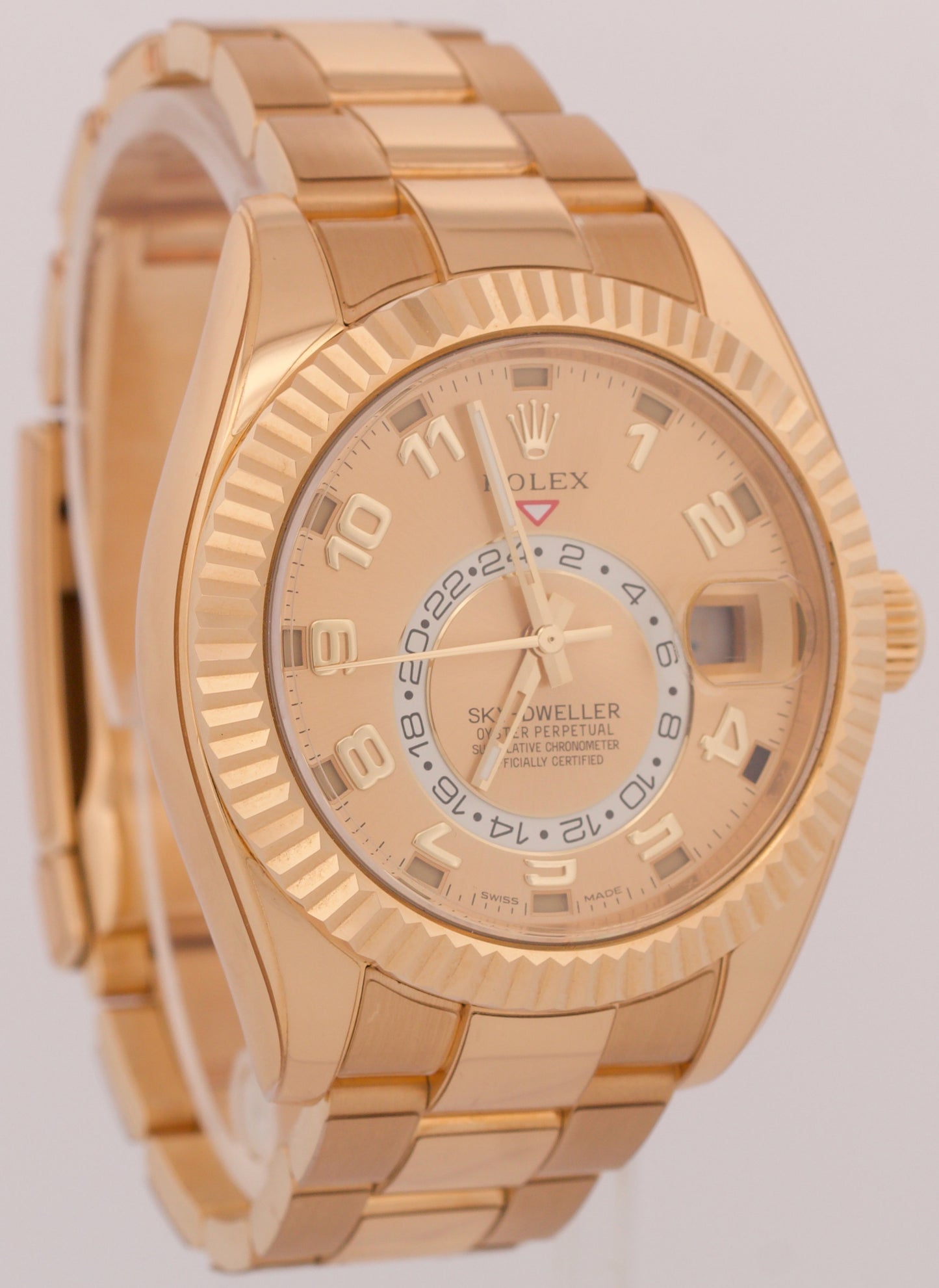 MINT Rolex Sky-Dweller CHAMPAGNE ARABIC 18K Yellow Gold 42mm 326938 Watch BOX
