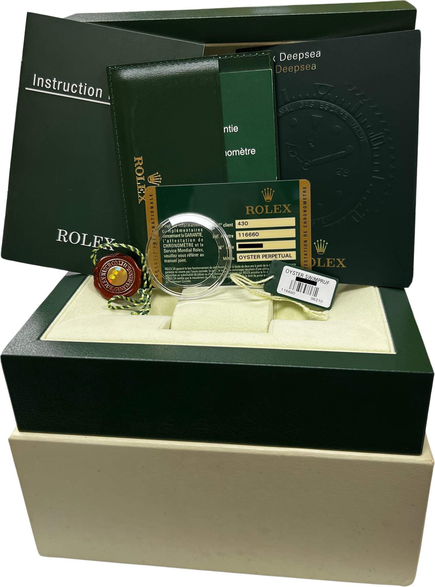 MINT Rolex Sea-Dweller Deepsea PAPERS Steel 44mm Black Ceramic Watch 116660 B+P