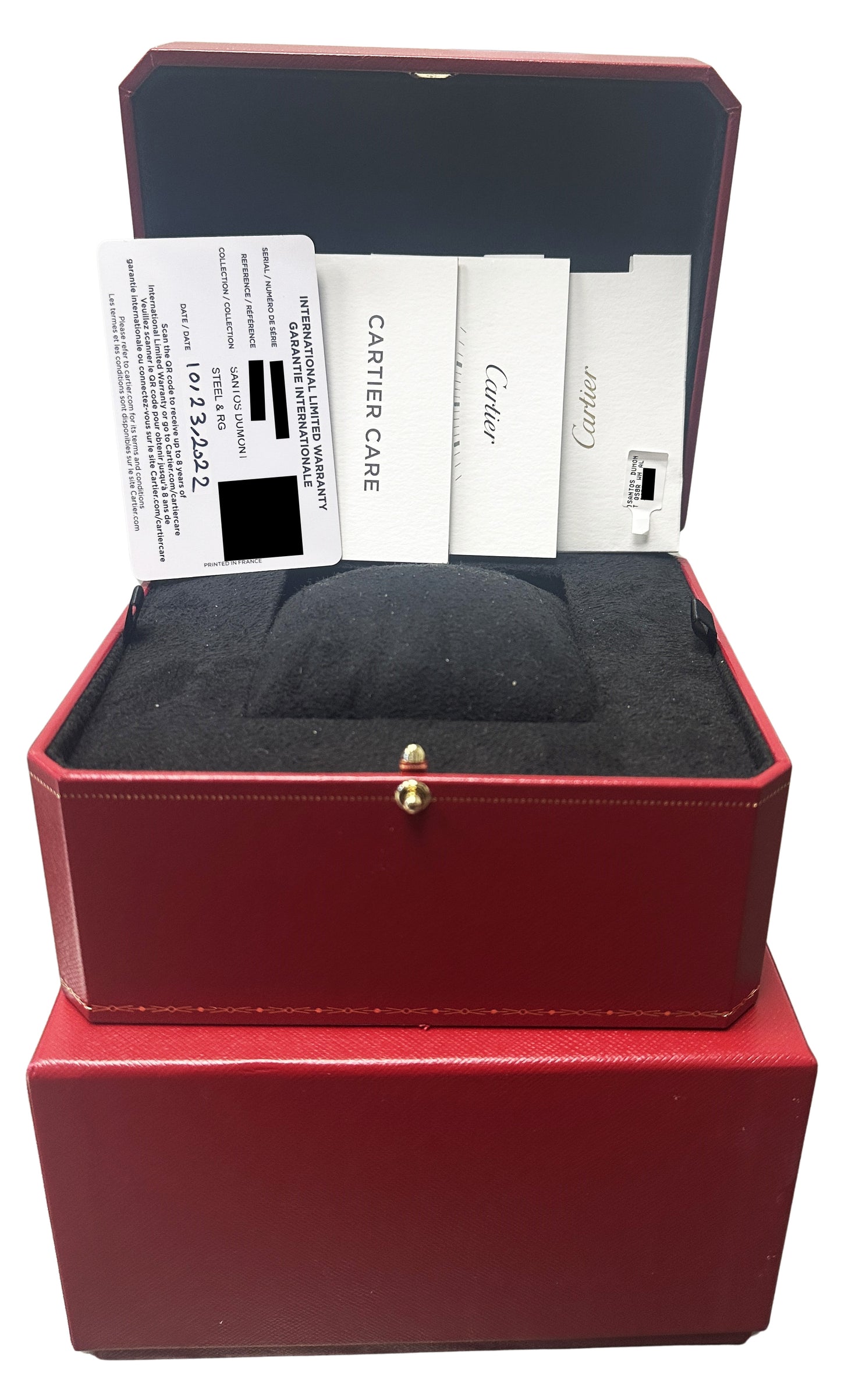 2022 PAPERS Cartier Santos Dumont Two-Tone 18k Silver Roman 27.5mm W2SA0012 BOX
