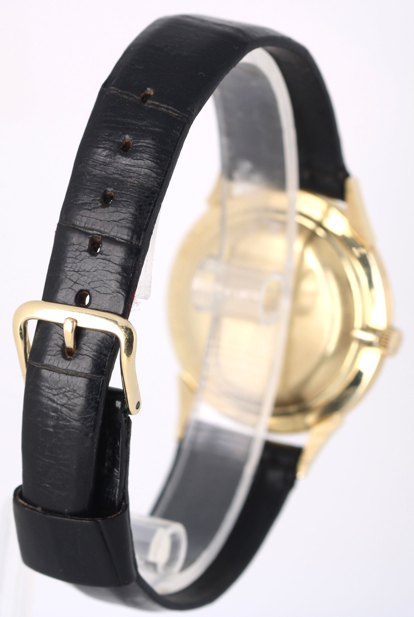 VINTAGE Longines Admiral 1200 14k Yellow Gold Silver 34mm Bubble Back Watch
