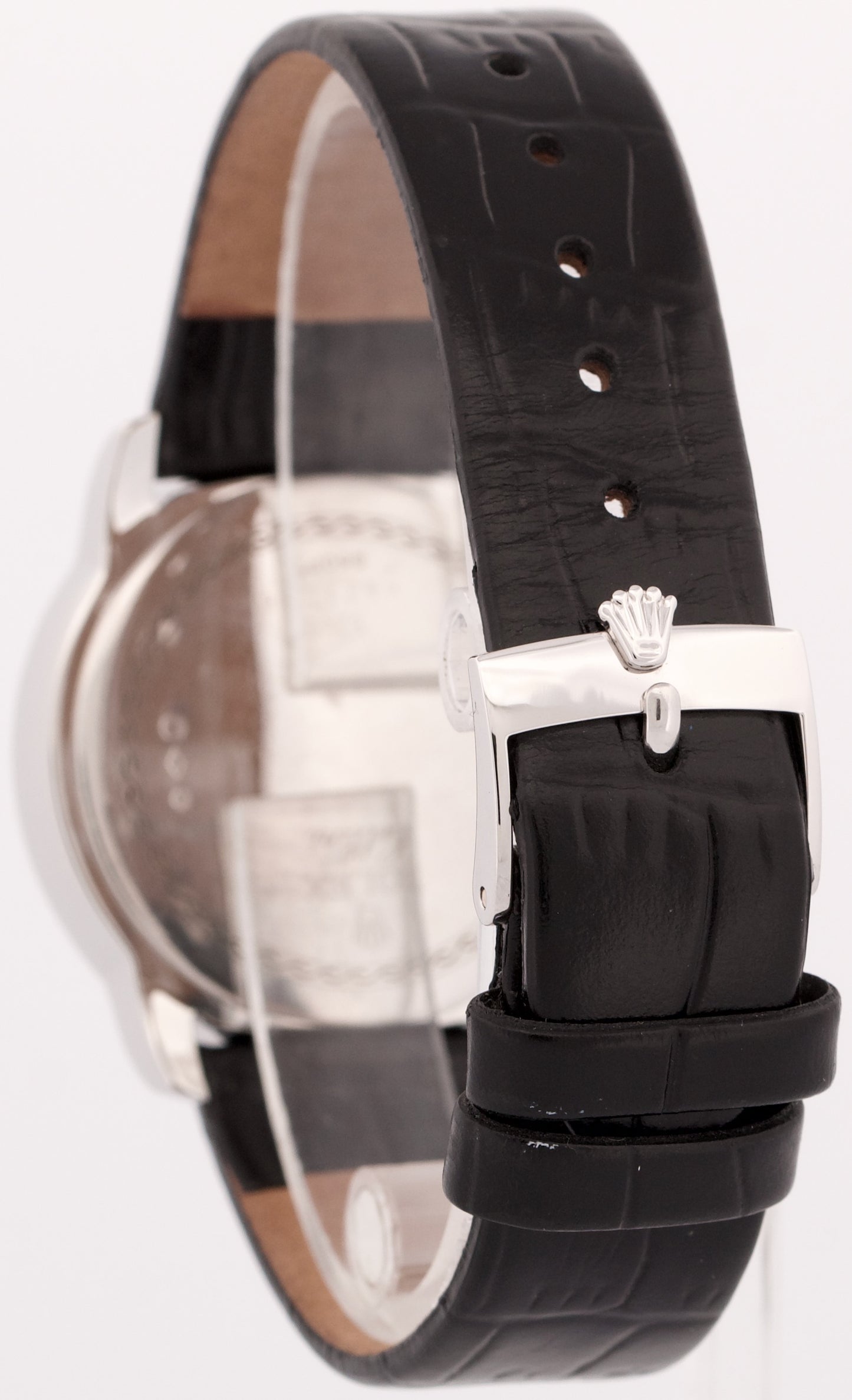 Rolex Cellini Cellinium JUBILEE MOTHER OF PEARL Platinum Leather 35mm 5240 Watch