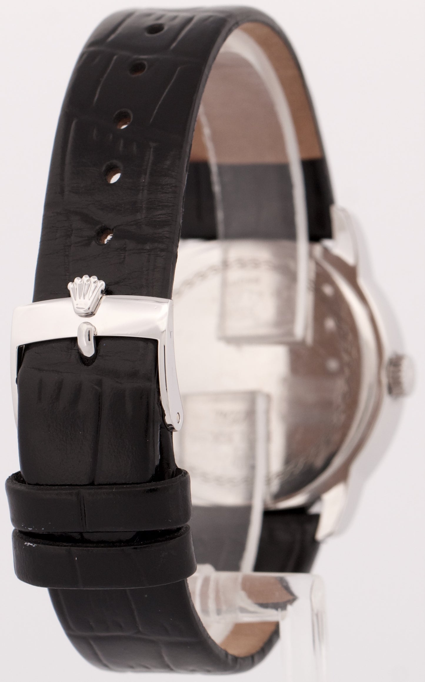Rolex Cellini Cellinium JUBILEE MOTHER OF PEARL Platinum Leather 35mm 5240 Watch