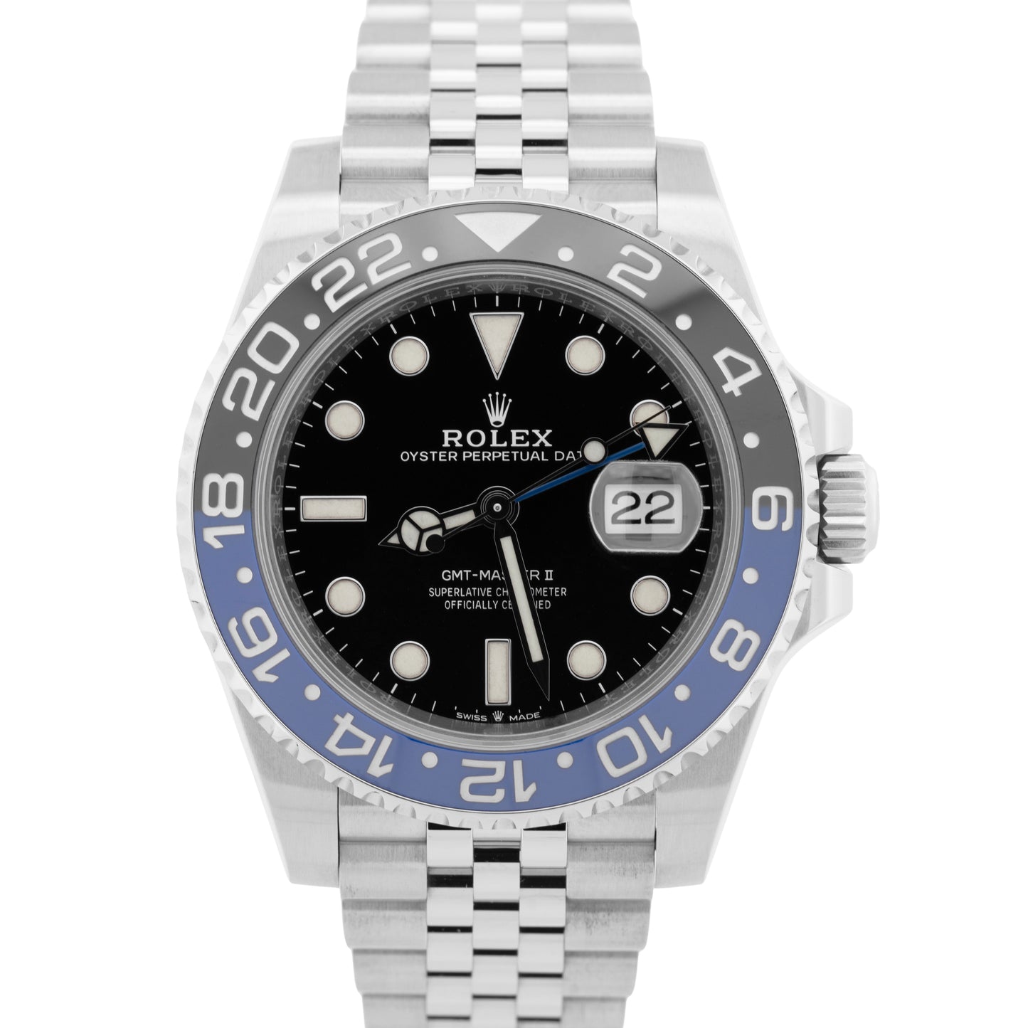 MINT NEW PAPERS Rolex GMT-Master II BATMAN Blue Jubilee 40mm 126710 BLNR BOX