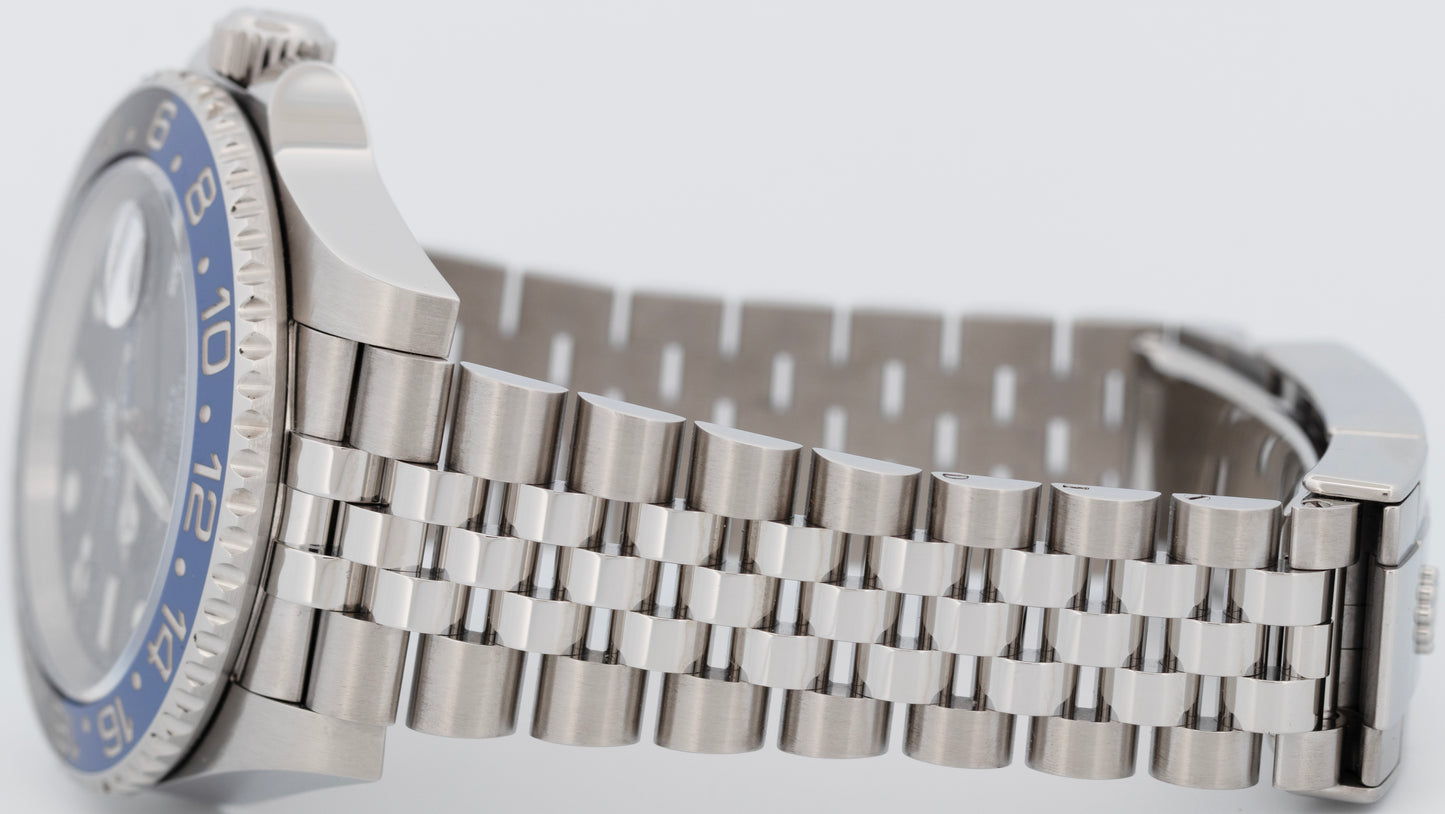 MINT NEW PAPERS Rolex GMT-Master II BATMAN Blue Jubilee 40mm 126710 BLNR BOX