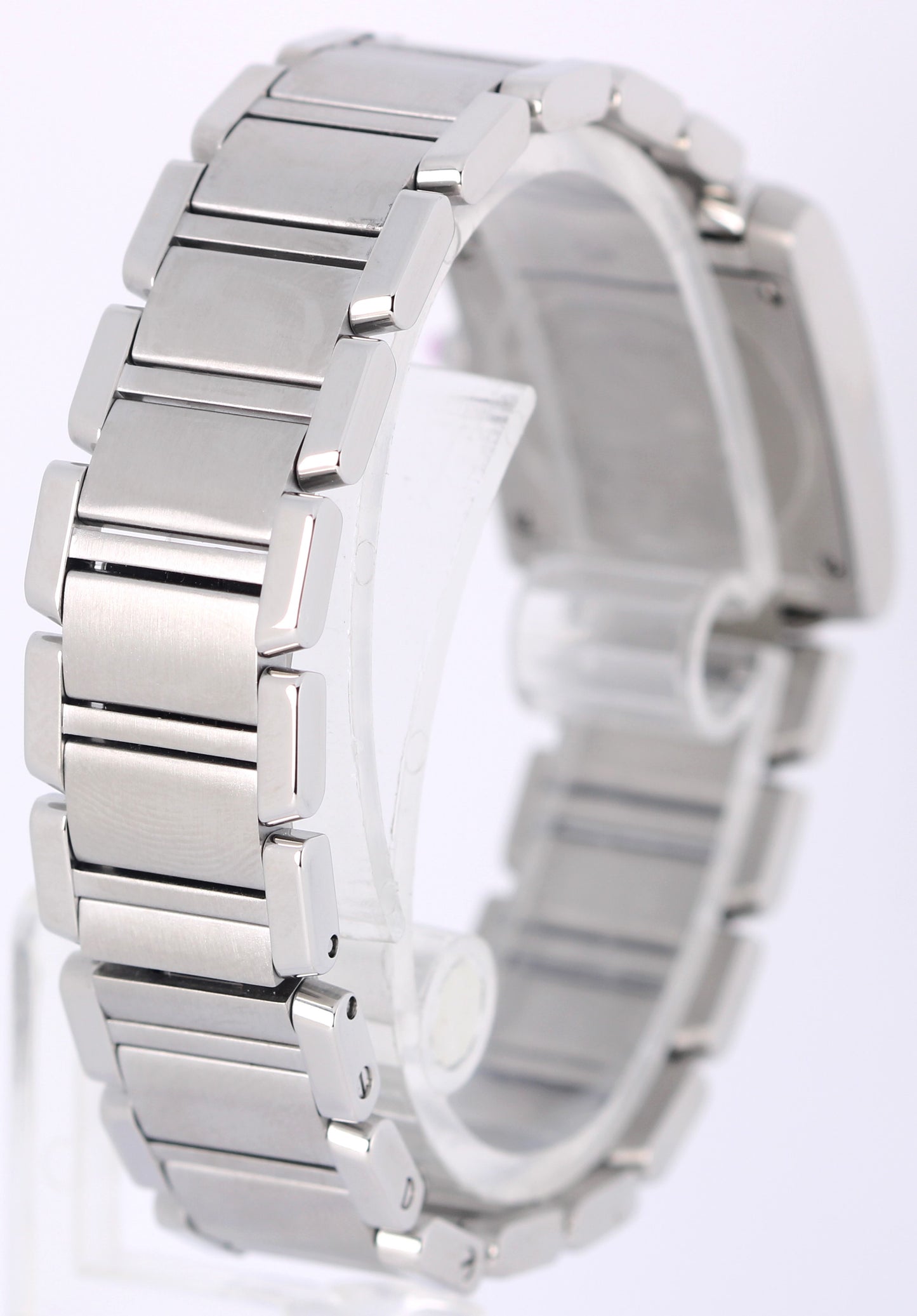Ladies Cartier Tank Française Steel PINK Mother of Pearl Roman 20mm 2384 Watch
