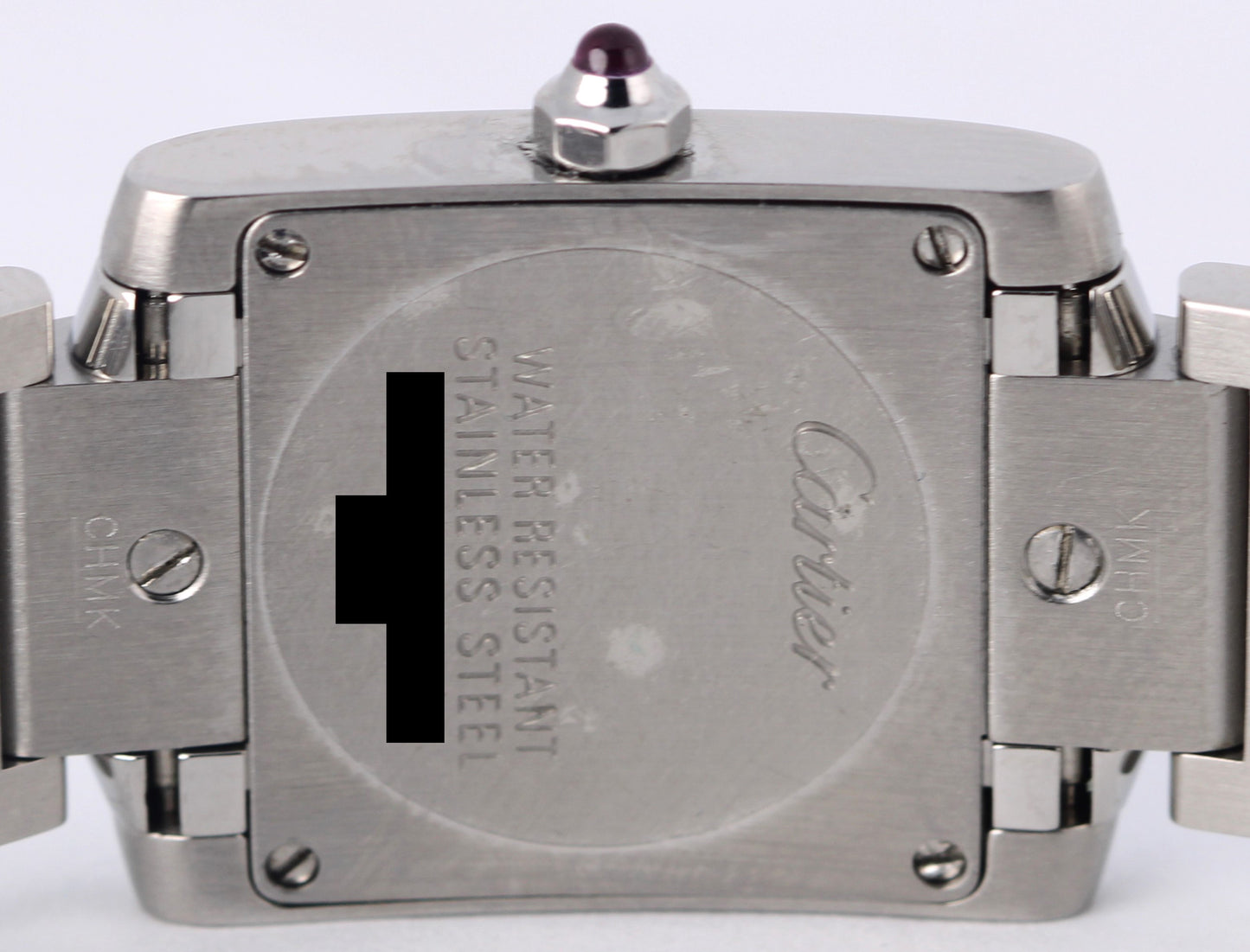 Ladies Cartier Tank Française Steel PINK Mother of Pearl Roman 20mm 2384 Watch
