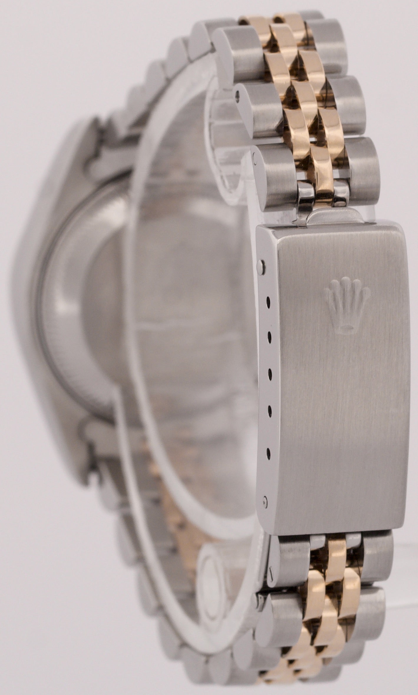 Ladies Rolex DateJust 26mm BLUE DIAMOND Bezel 18K Gold Steel JUBILEE 69173