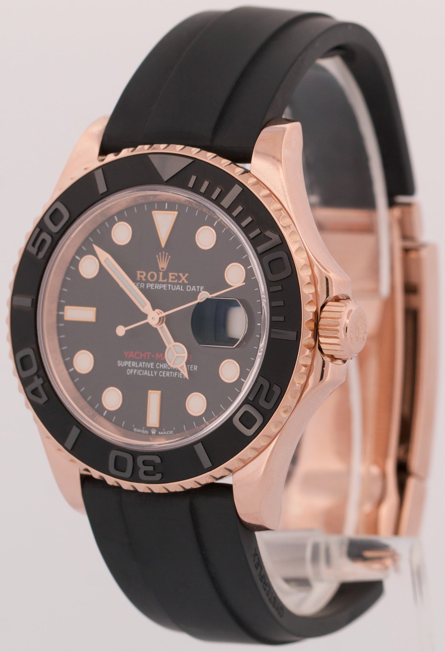 MINT 2020 PAPERS Rolex Yacht-Master 18K Everose Gold Oysterflex 40mm 126655 BOX
