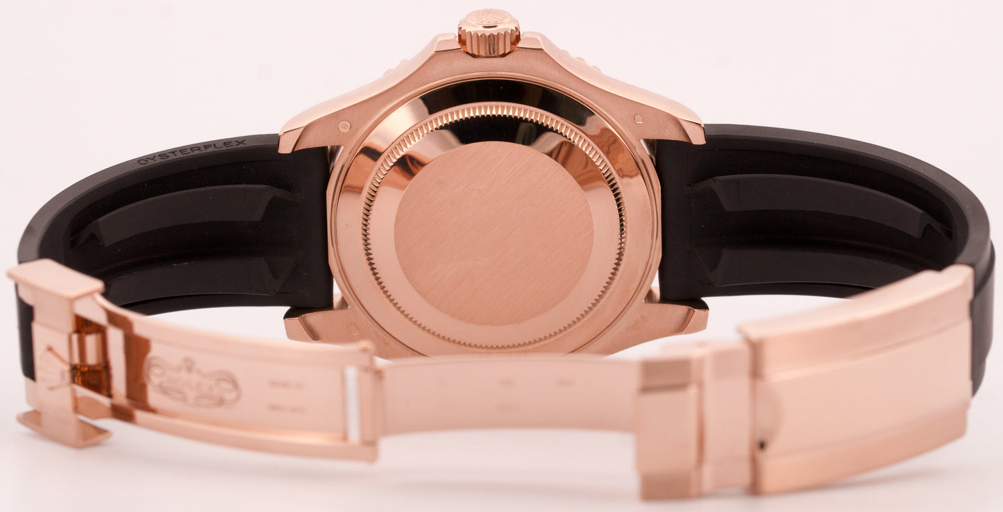 Rolex Yacht-Master BLACK 18K Rose Gold Oysterflex Rubber Everose 40mm 126655