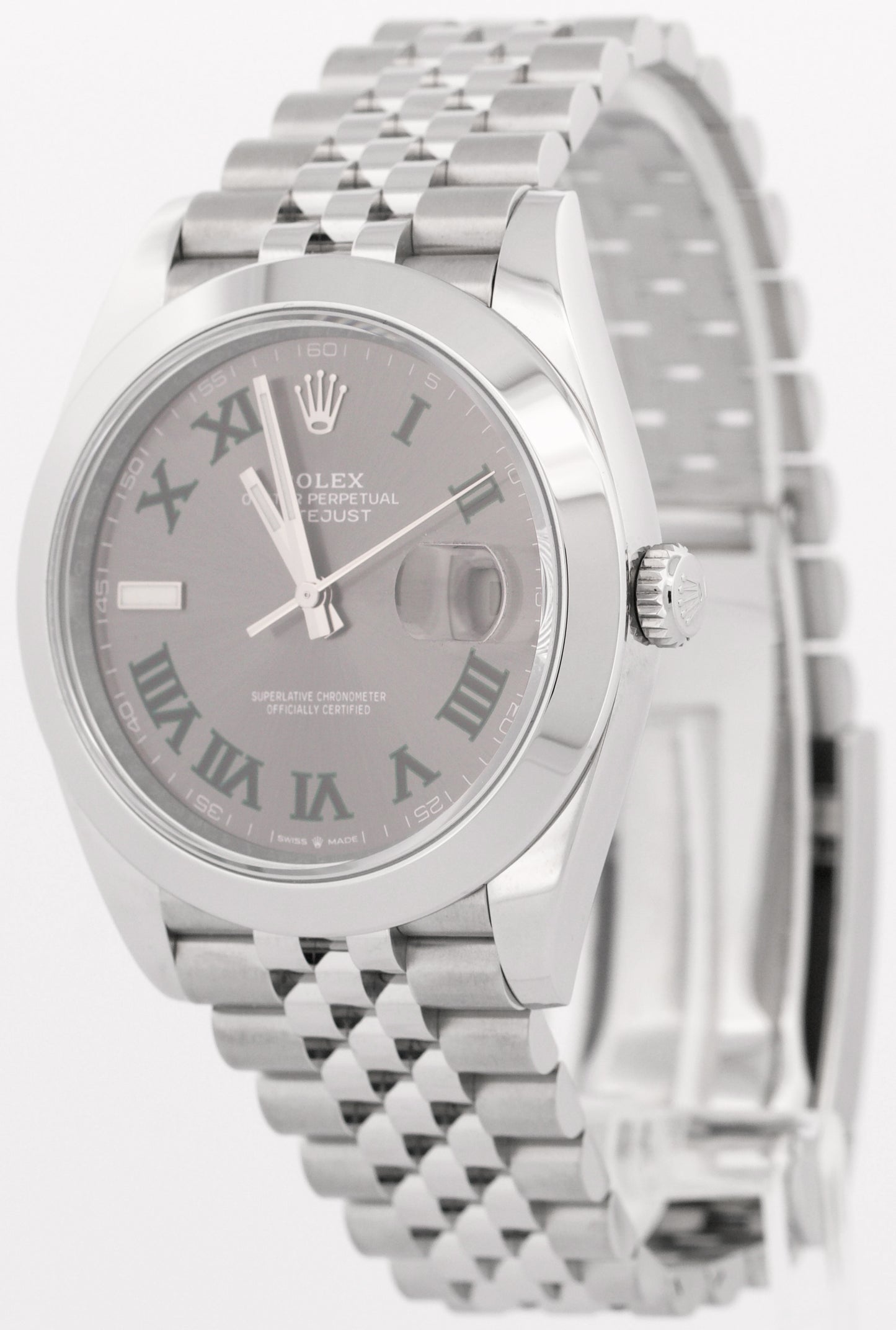 MINT 2023 PAPERS Rolex DateJust WIMBLEDON Rhodium Steel 41mm JUBILEE 126300 BOX