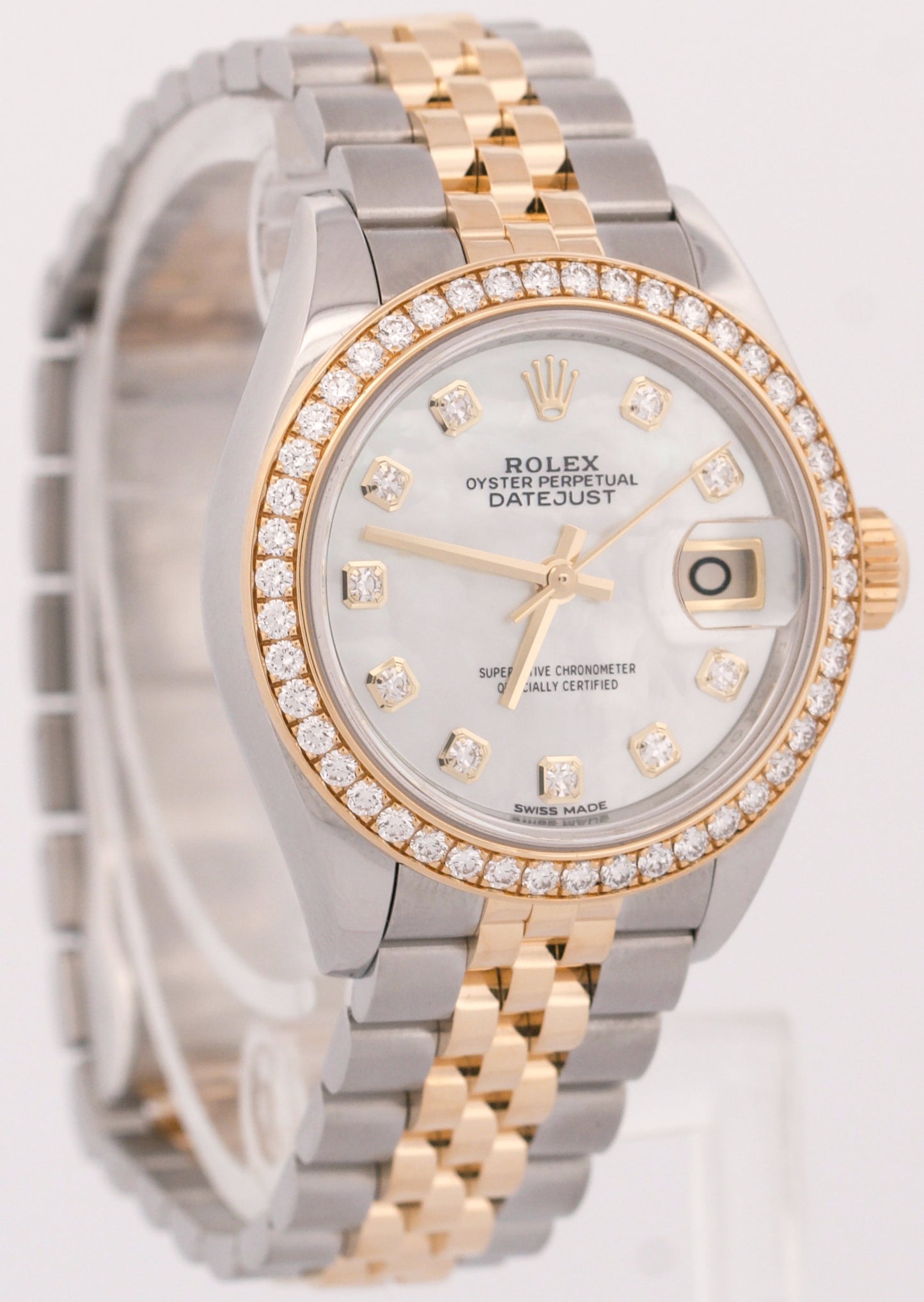 2024 RSC PAPERS Rolex DateJust FACTORY MOP DIAMOND 28mm 18K Gold 279378 RBR BOX