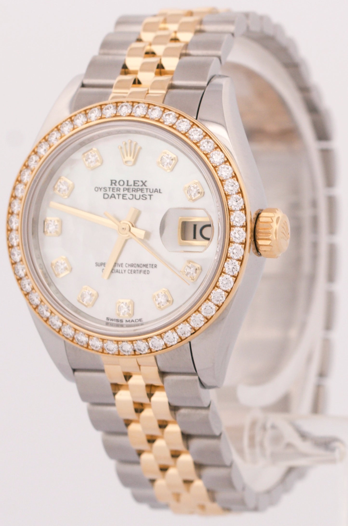2024 RSC PAPERS Rolex DateJust FACTORY MOP DIAMOND 28mm 18K Gold 279378 RBR BOX