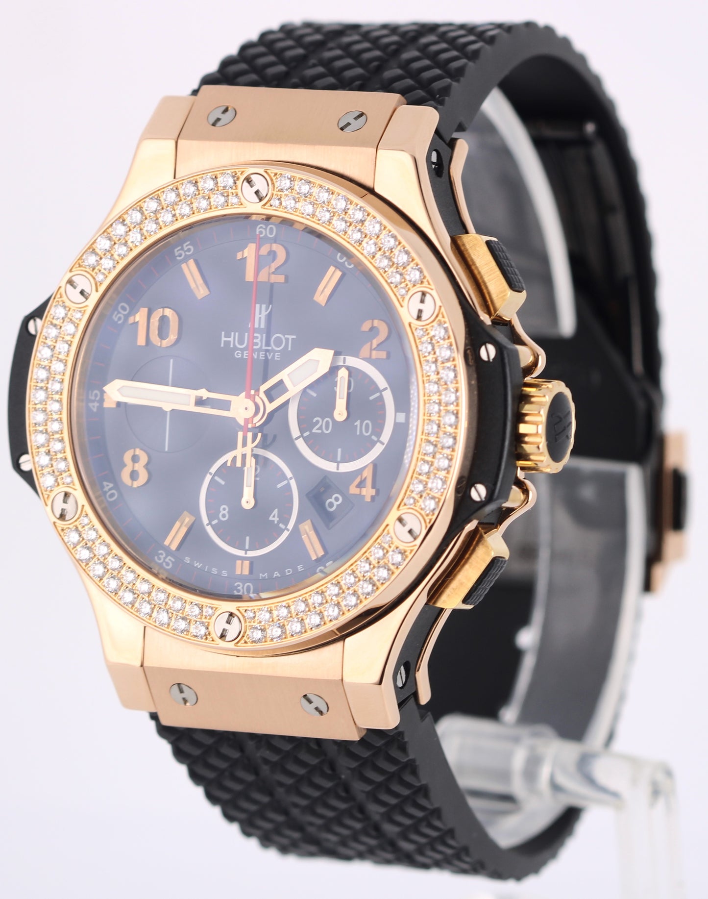 Hublot Big Bang Chronograph 18k Rose Gold DIAMOND Black 44mm 301.PX.1180.RX.1104