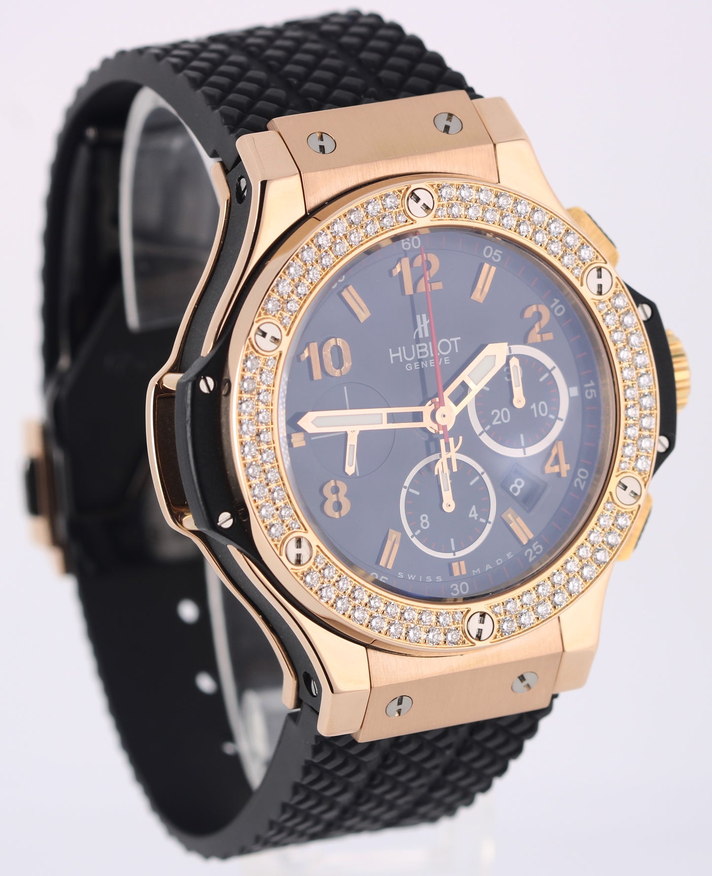 Hublot Big Bang Chronograph 18k Rose Gold DIAMOND Black 44mm 301.PX.1180.RX.1104