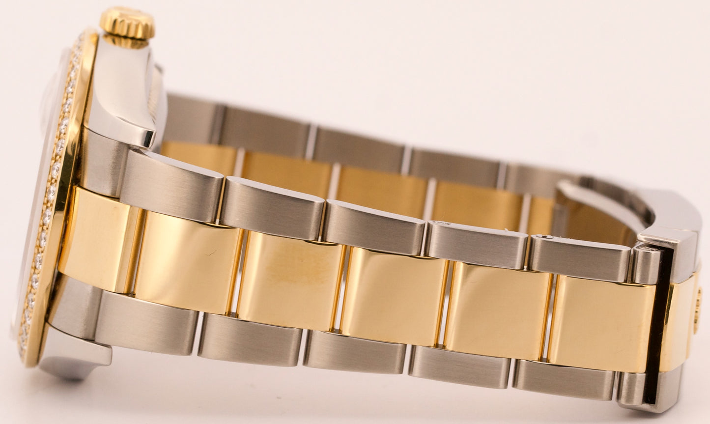 MINT Rolex DateJust WHITE ROMAN DIAMOND 36mm 18K Yellow Gold Oyster Steel 126203