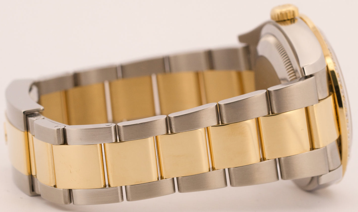 MINT Rolex DateJust WHITE ROMAN DIAMOND 36mm 18K Yellow Gold Oyster Steel 126203