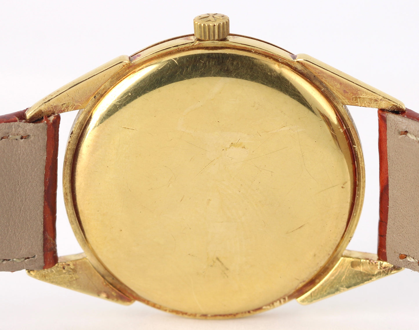 VINTAGE Vacheron Constantin 18k Yellow Gold Silver 33mm 4752 Leather Watch
