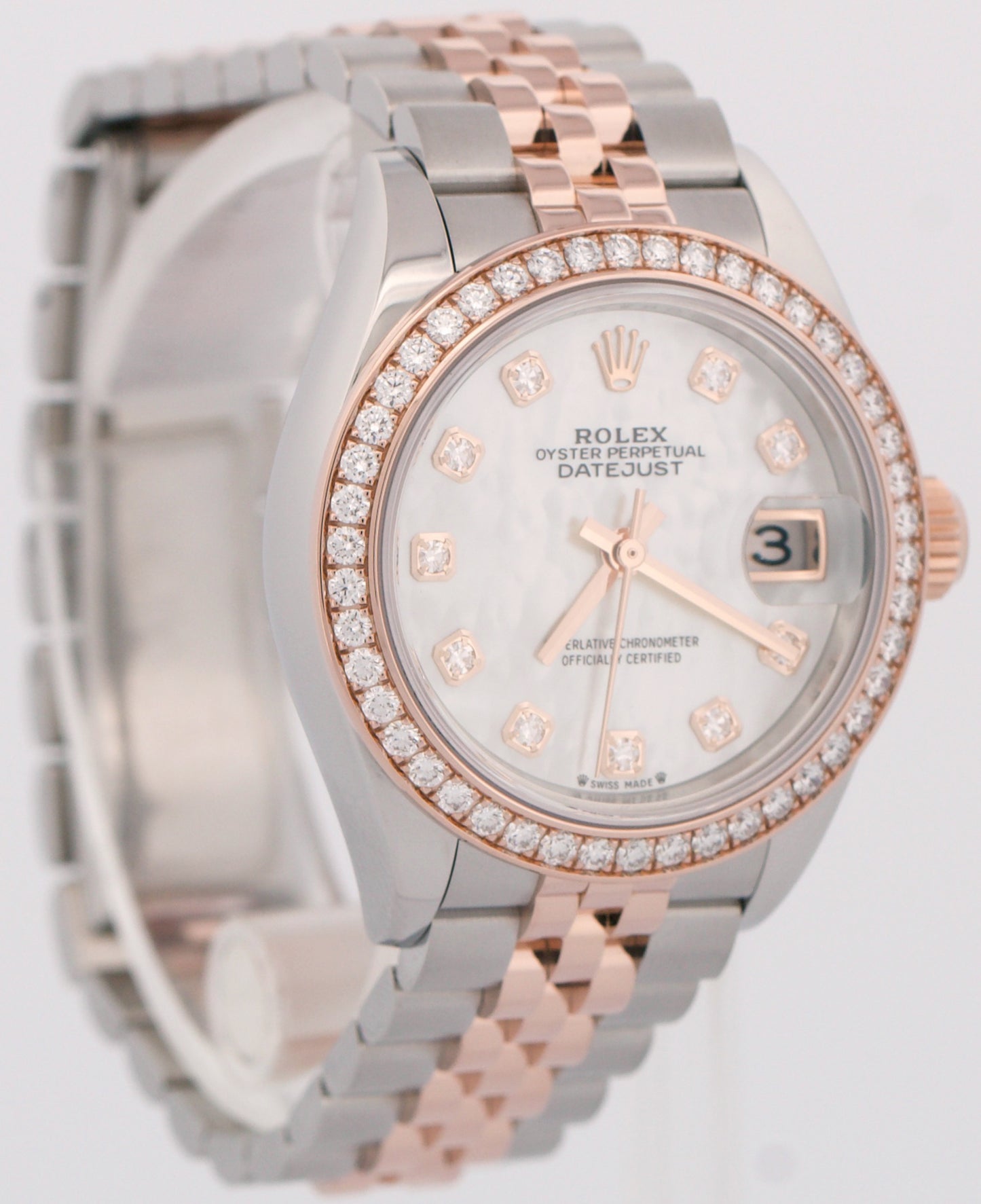 MINT Rolex DateJust FACTORY MOP DIAMOND 28mm Steel JUBILEE 18K Gold 279381RBR