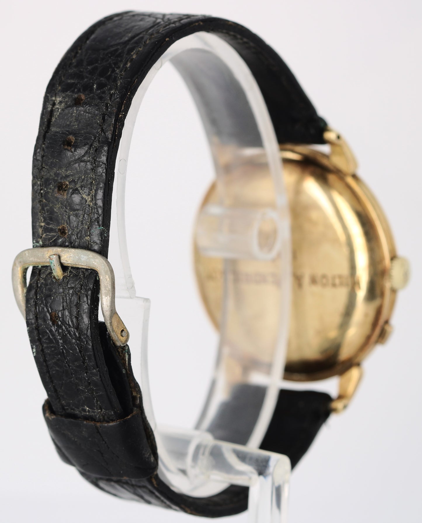 VINTAGE Tiffany & Co Chronograph 14k Yellow Gold Silver 35mm 44870 Manual Watch