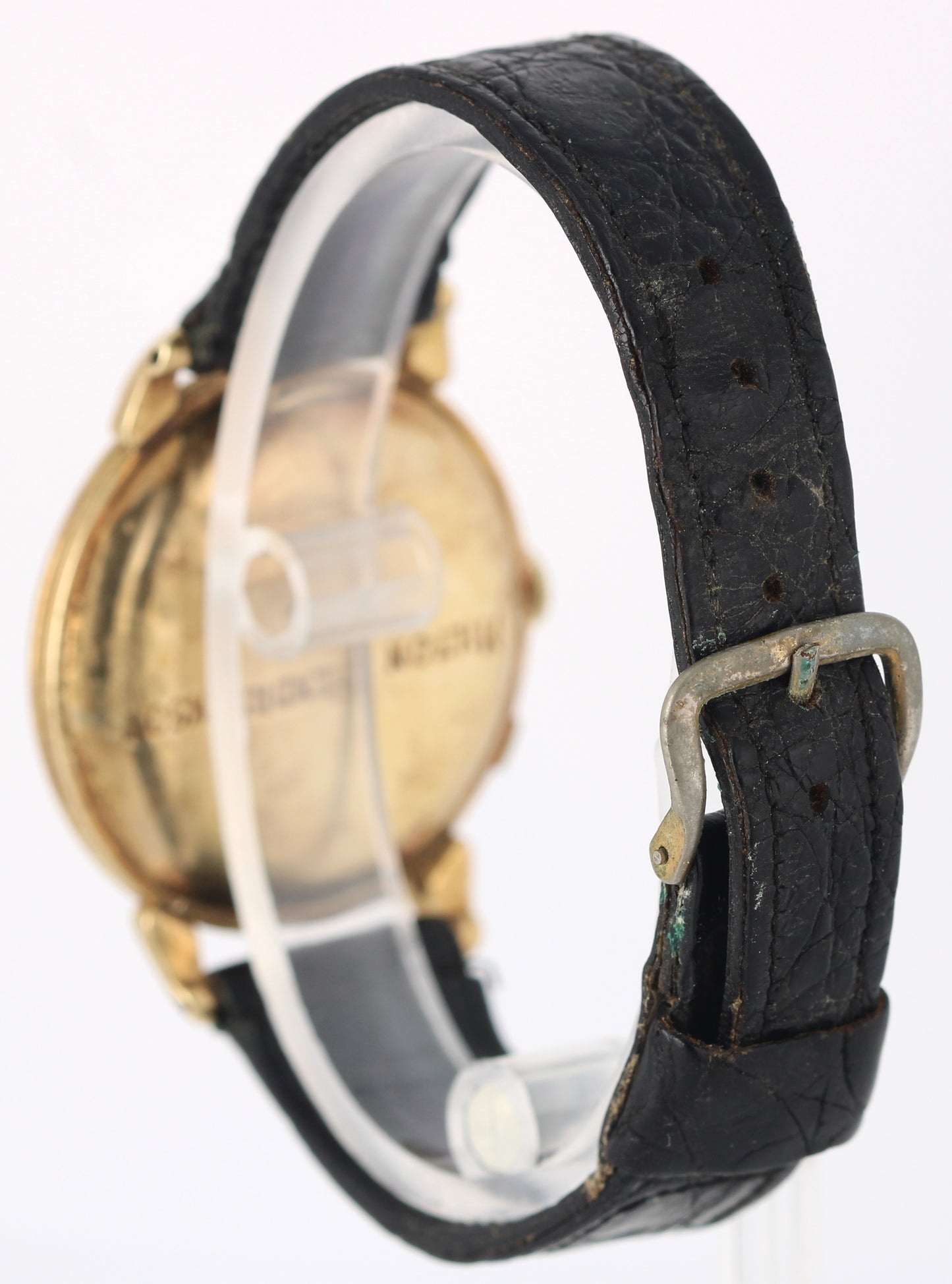 VINTAGE Tiffany & Co Chronograph 14k Yellow Gold Silver 35mm 44870 Manual Watch